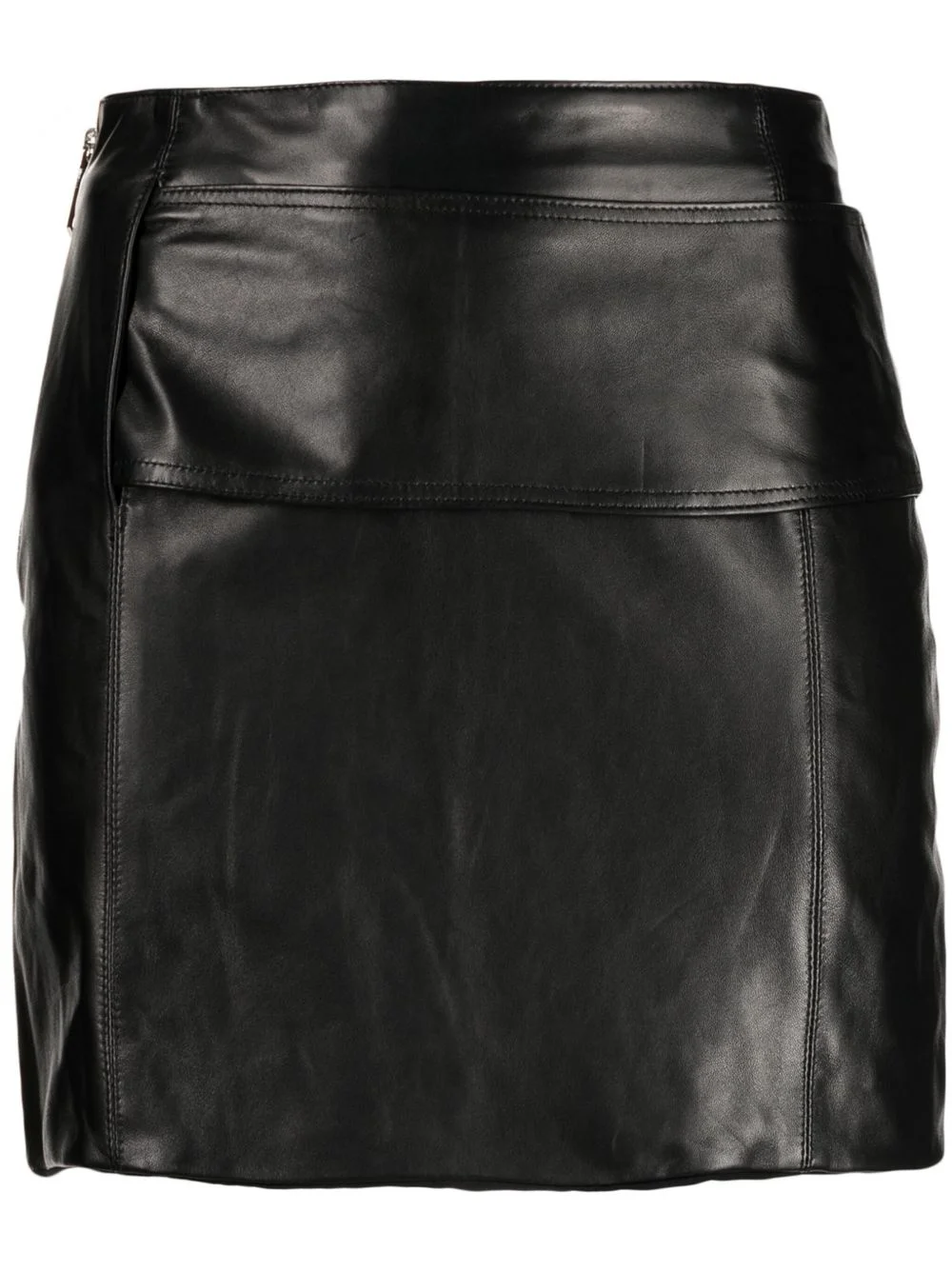 zip-up leather skirt - 1