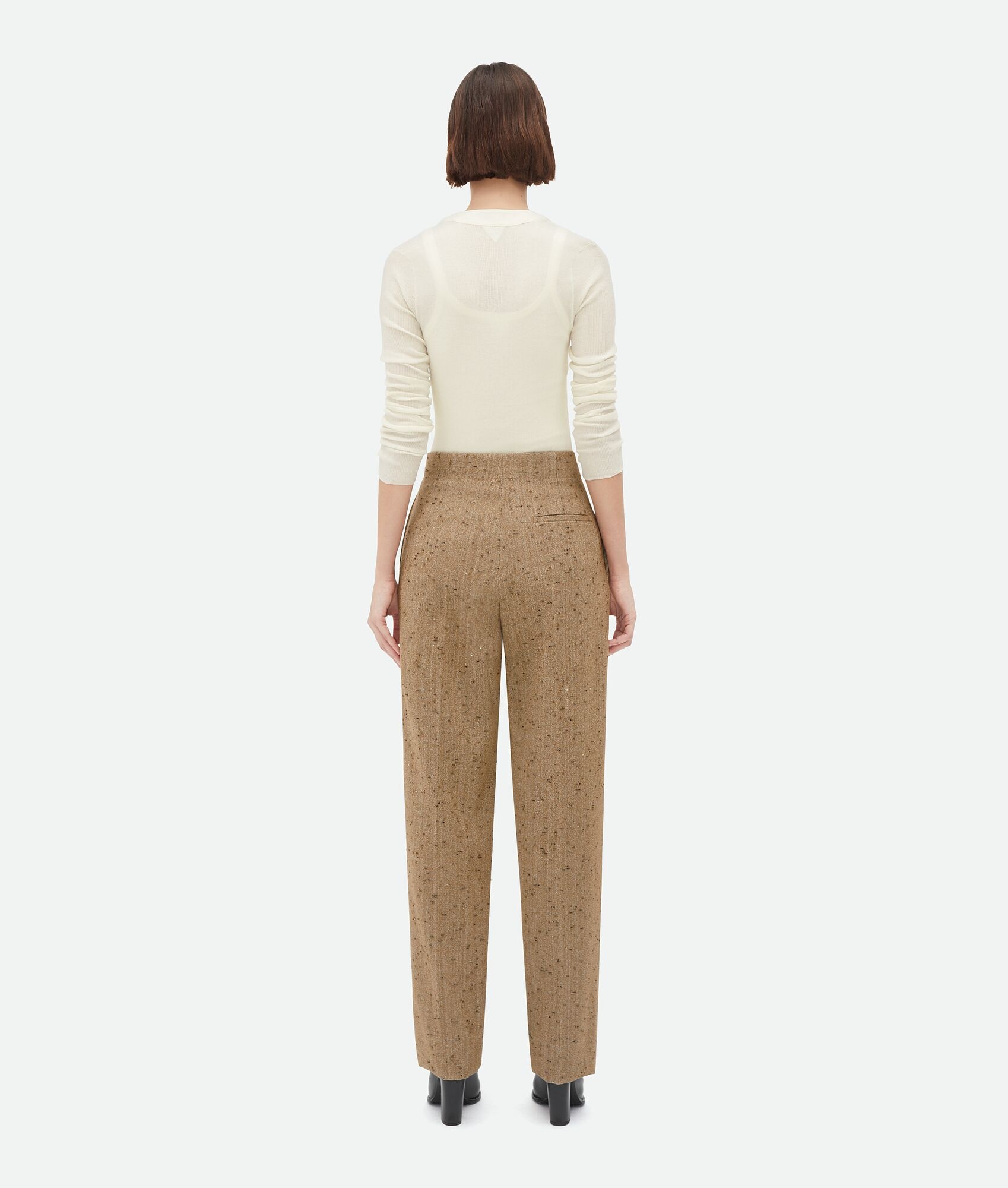 Straight Leg Knotted Wool Trousers - 3