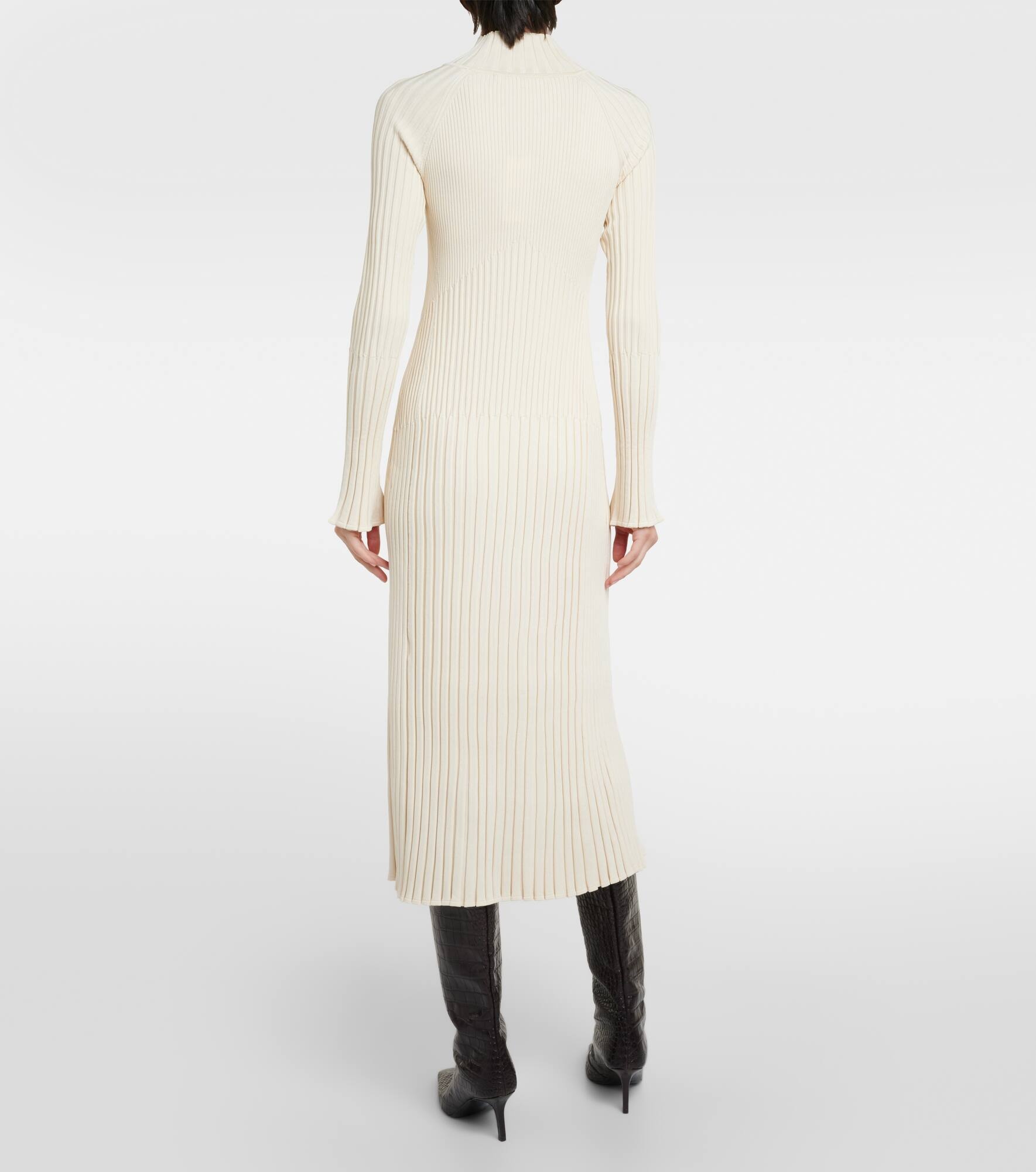 Carmen ribbed-knit high-neck midi dress - 3