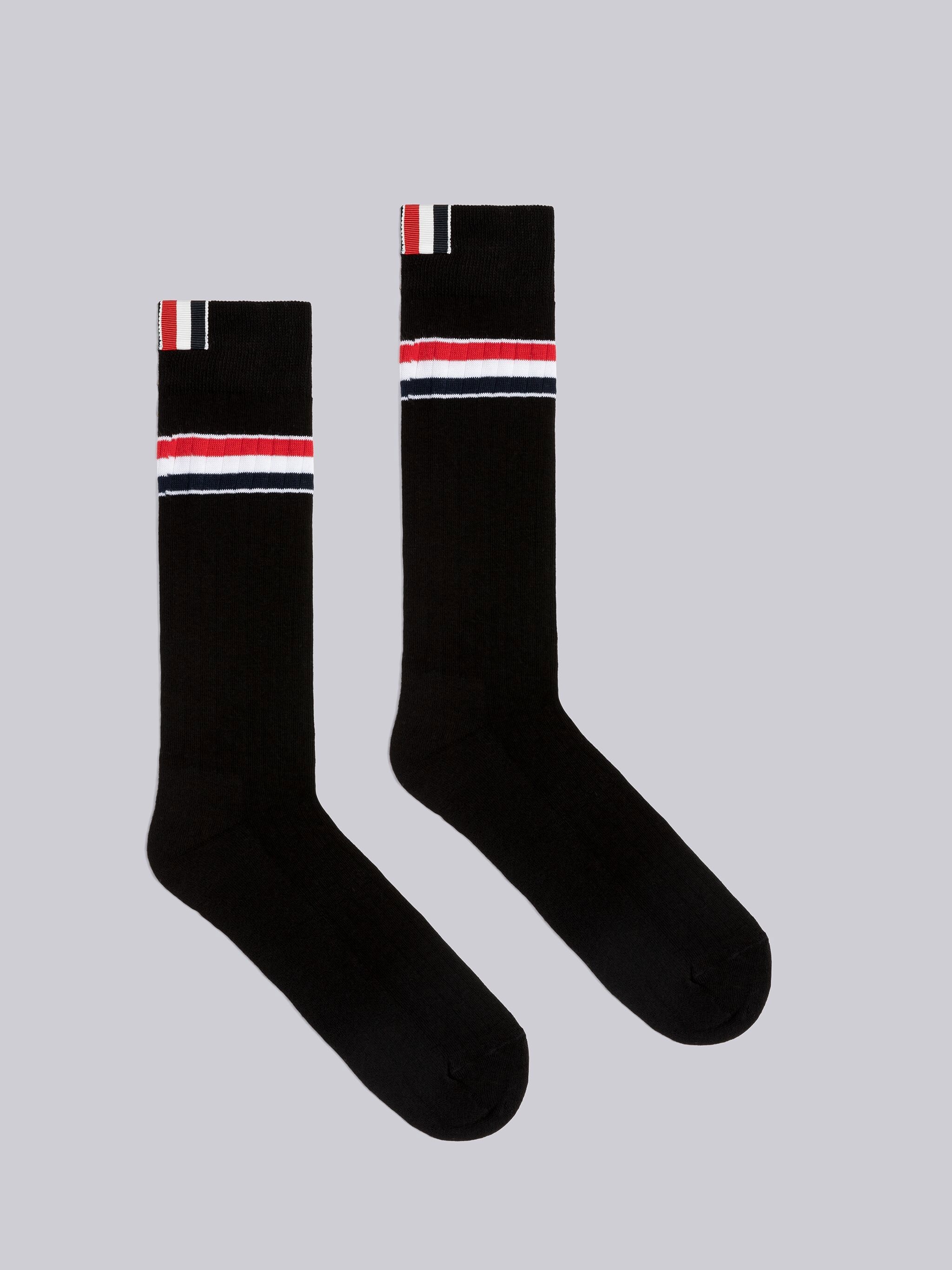 Athletic Rib Stripe Mid Calf Socks - 1