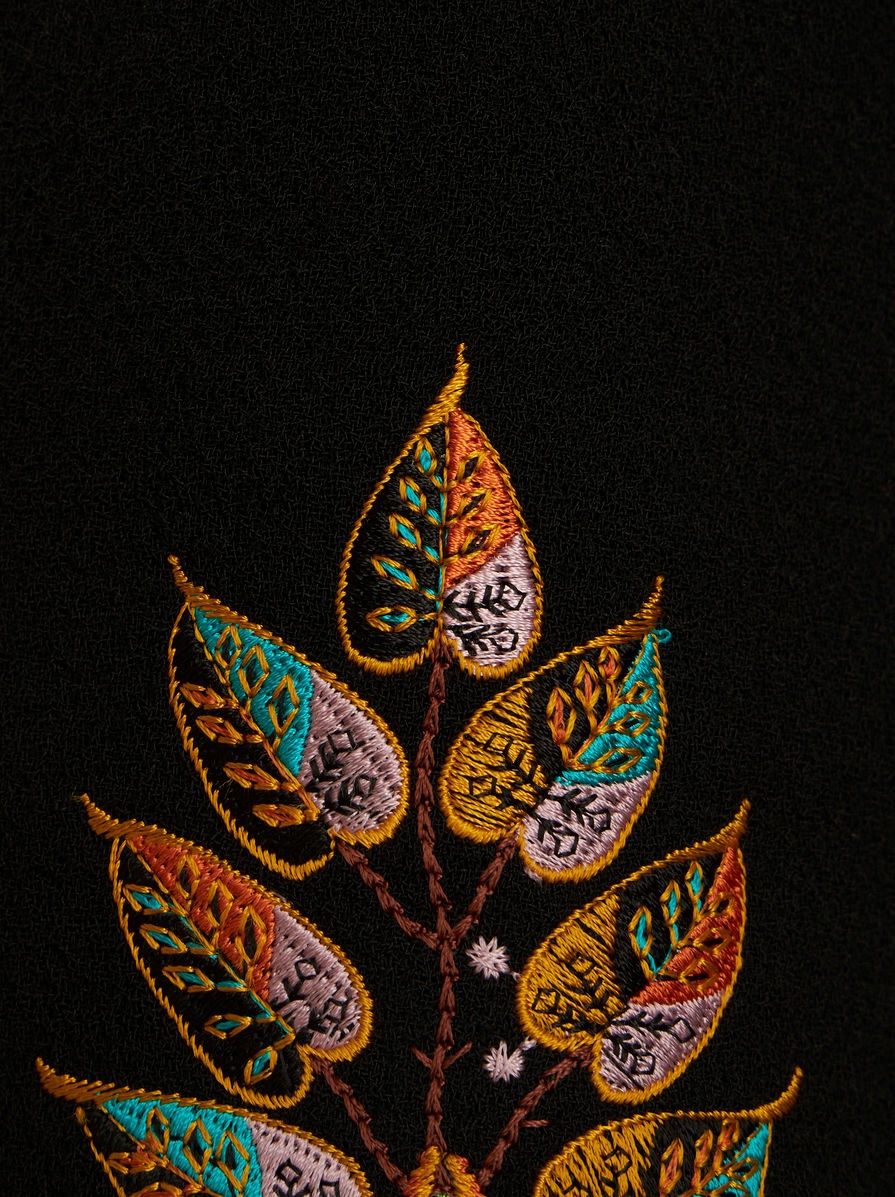 CROPPED JACKET WITH EMBROIDERED FOLIAGE - 6