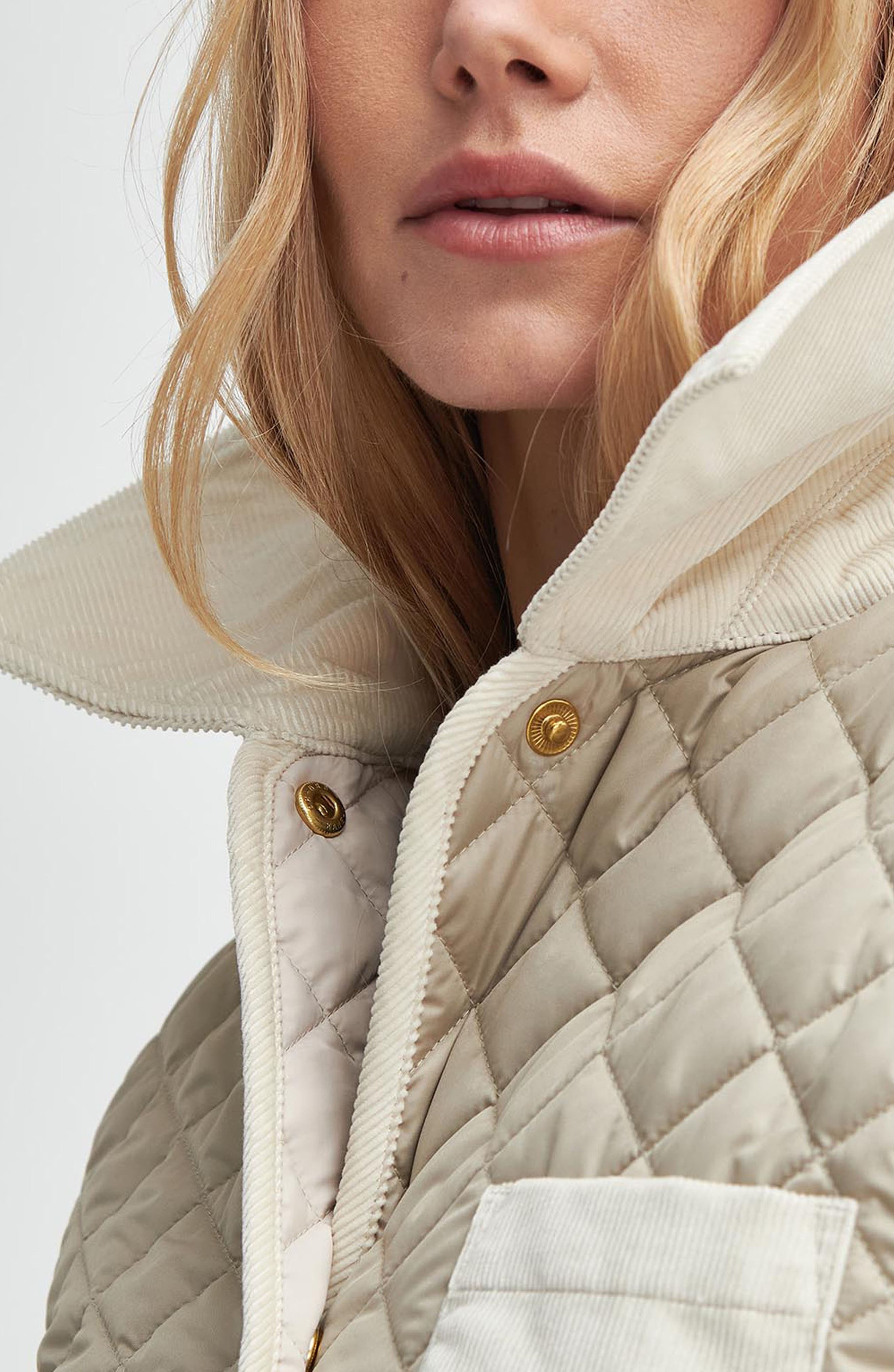 Barbour Fleur Quilted Jacket in Light Sand/Blanc at Nordstrom - 3