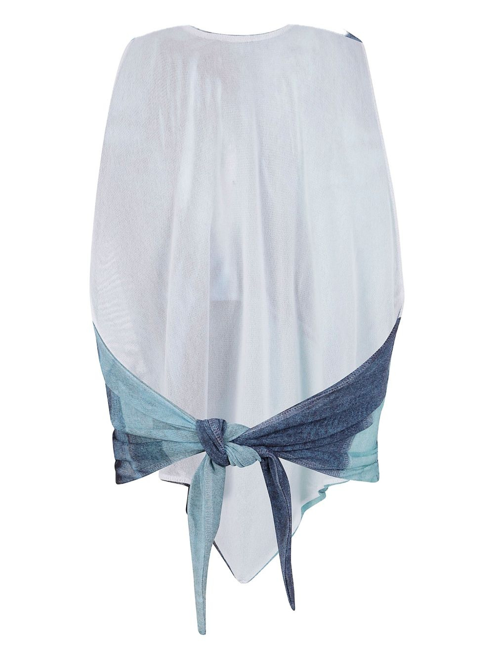 tie-back abstract print top - 2