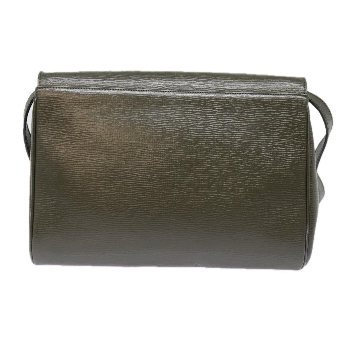 CELINE Circle Shoulder Bag Leather Khaki Gold - 2