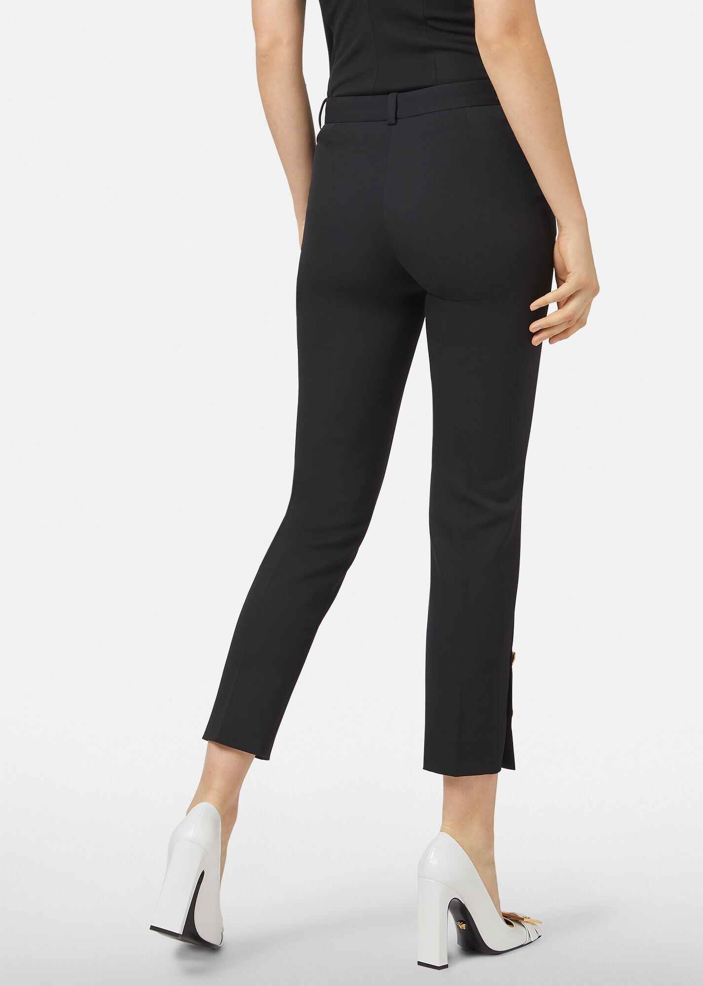 Medusa Button Wool Trousers - 3