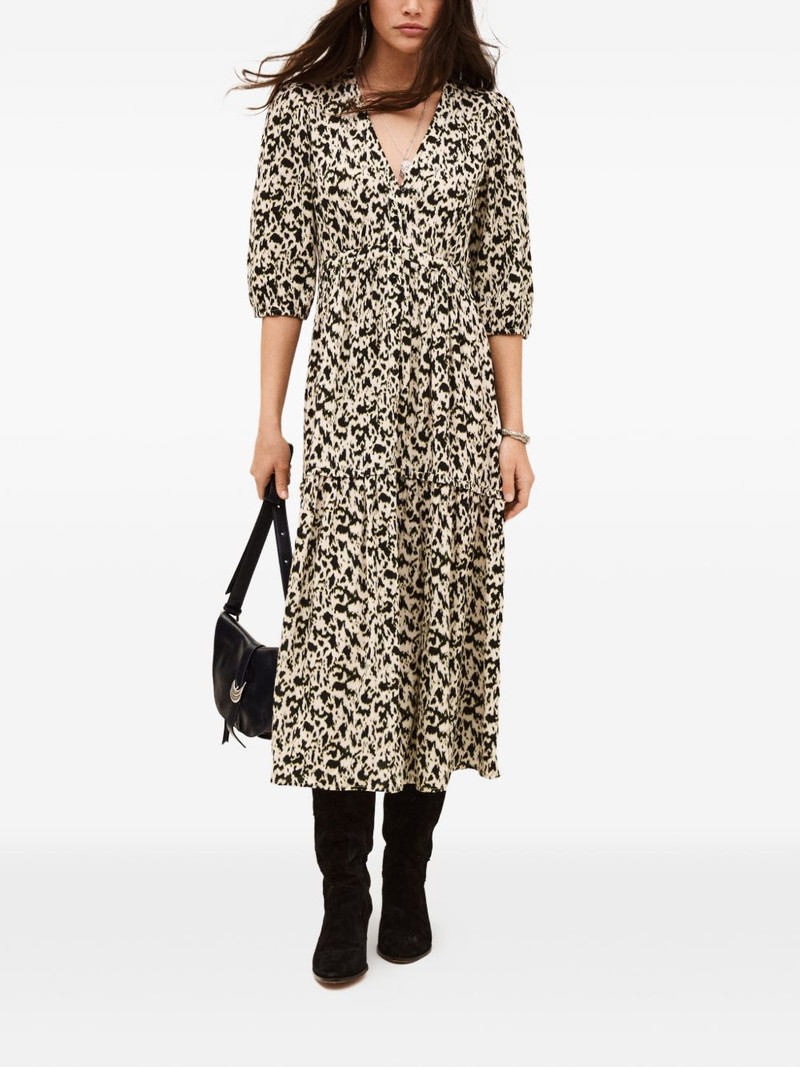 ba&sh Palma tiered animal-print dress outlook