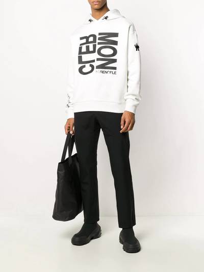 Moncler Grenoble logo print rib-trimmed hoodie outlook