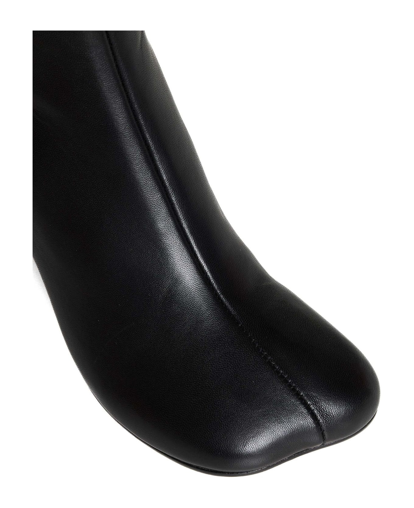 Black Leather Ankle Boots - 4