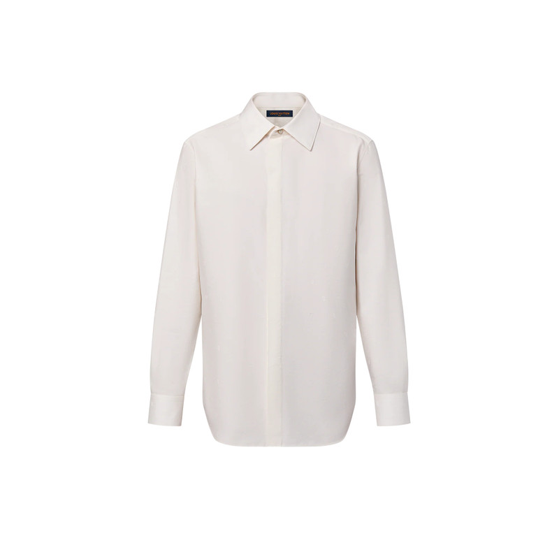 Long-Sleeved Silk And Cotton-Blend Evening Shirt 1