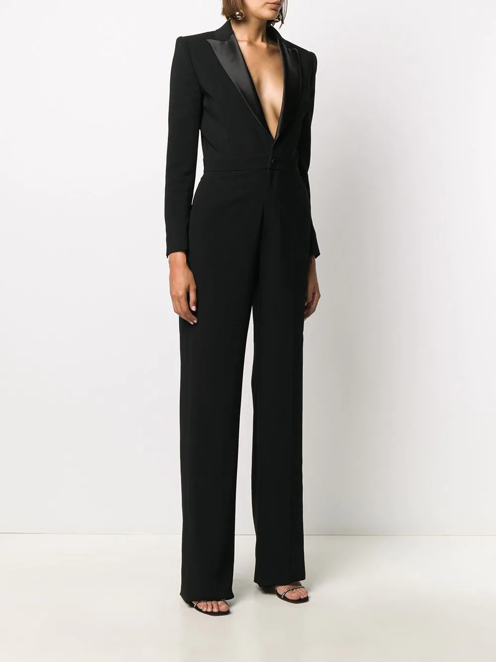 straight-leg tuxedo jumpsuit - 3