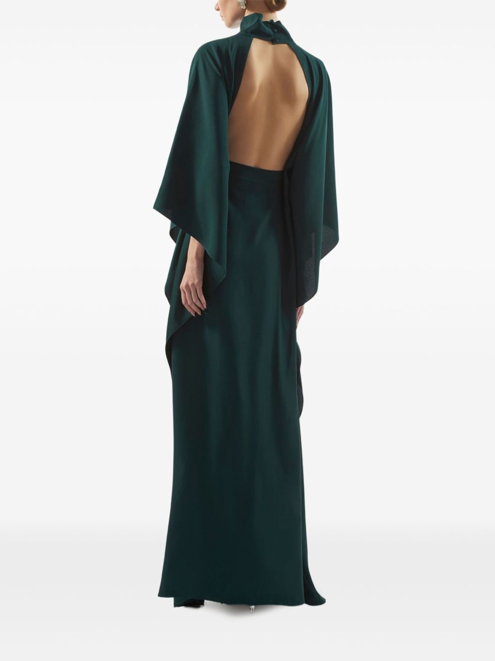 Mrs Hall high-neck open-back maxi dress - 3