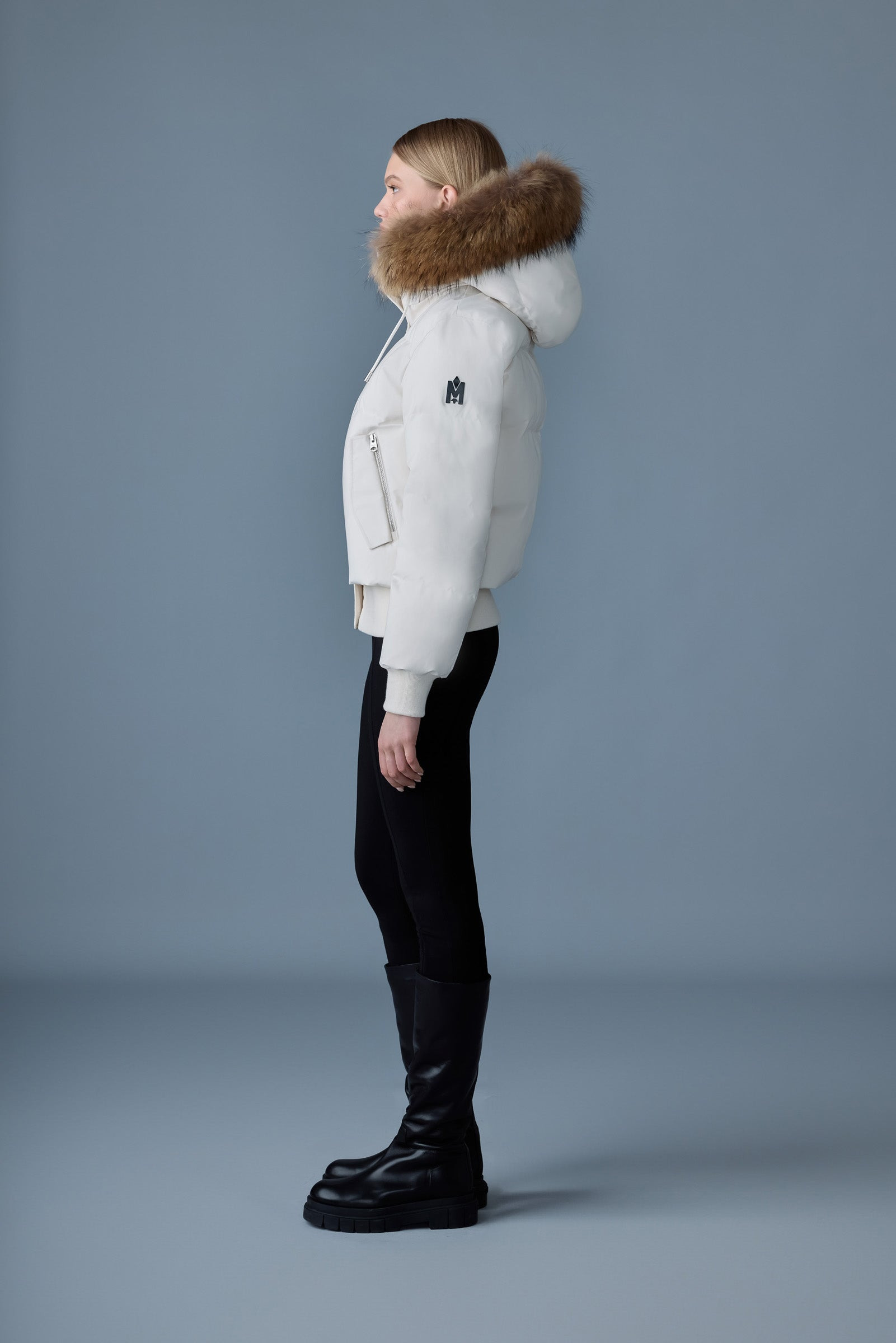 NEFI-F down jacket with removable fur trimmed hood - 3