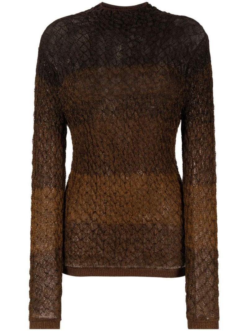 shirred-effect striped jumper 1
