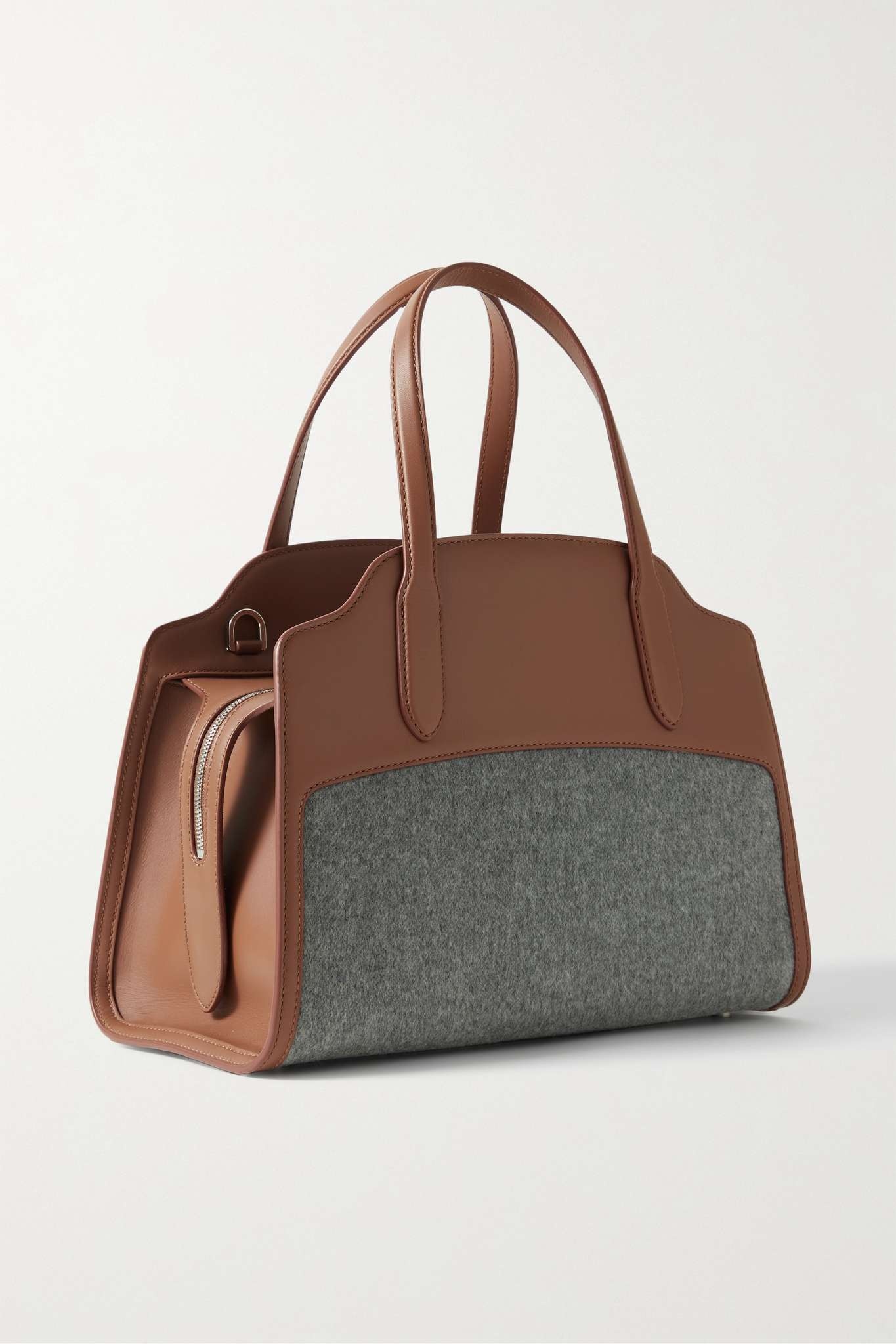 Sesia medium leather and cashmere tote - 3