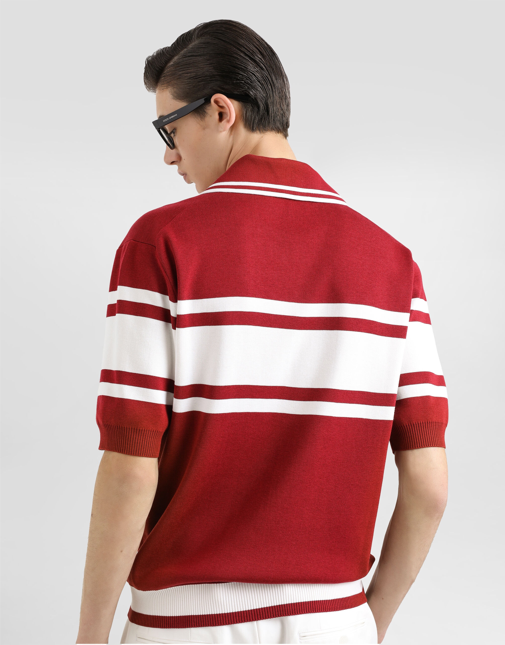 Silk and cotton polo-shirt with logo embroidery - 5