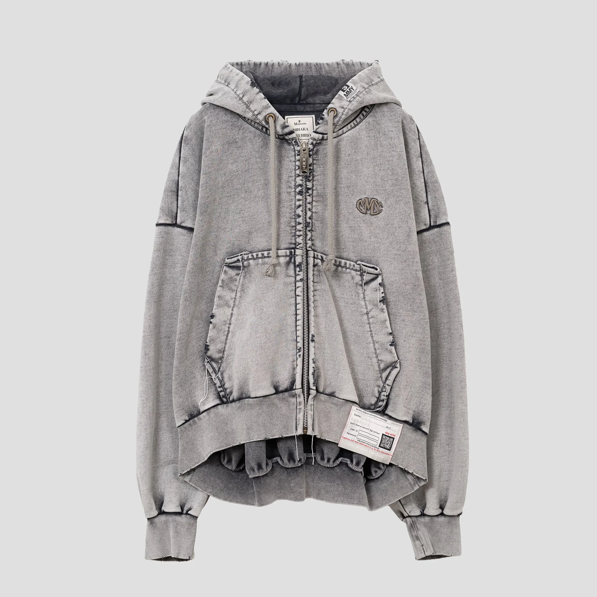 RECONSTRUCTED ZIP-UP HOODIE - 1