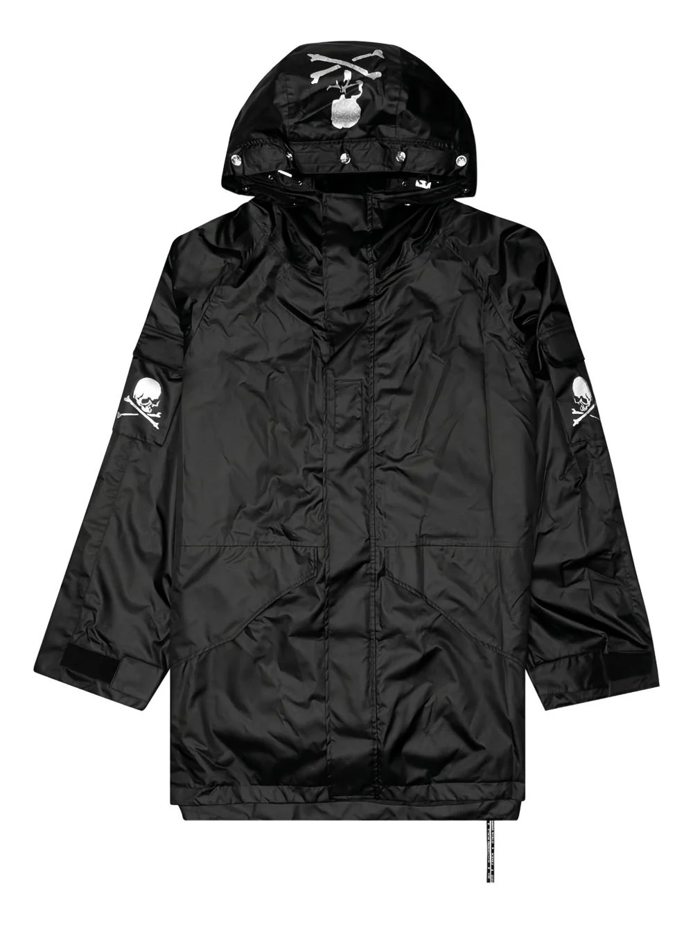 skull-print hooded windbreaker - 1
