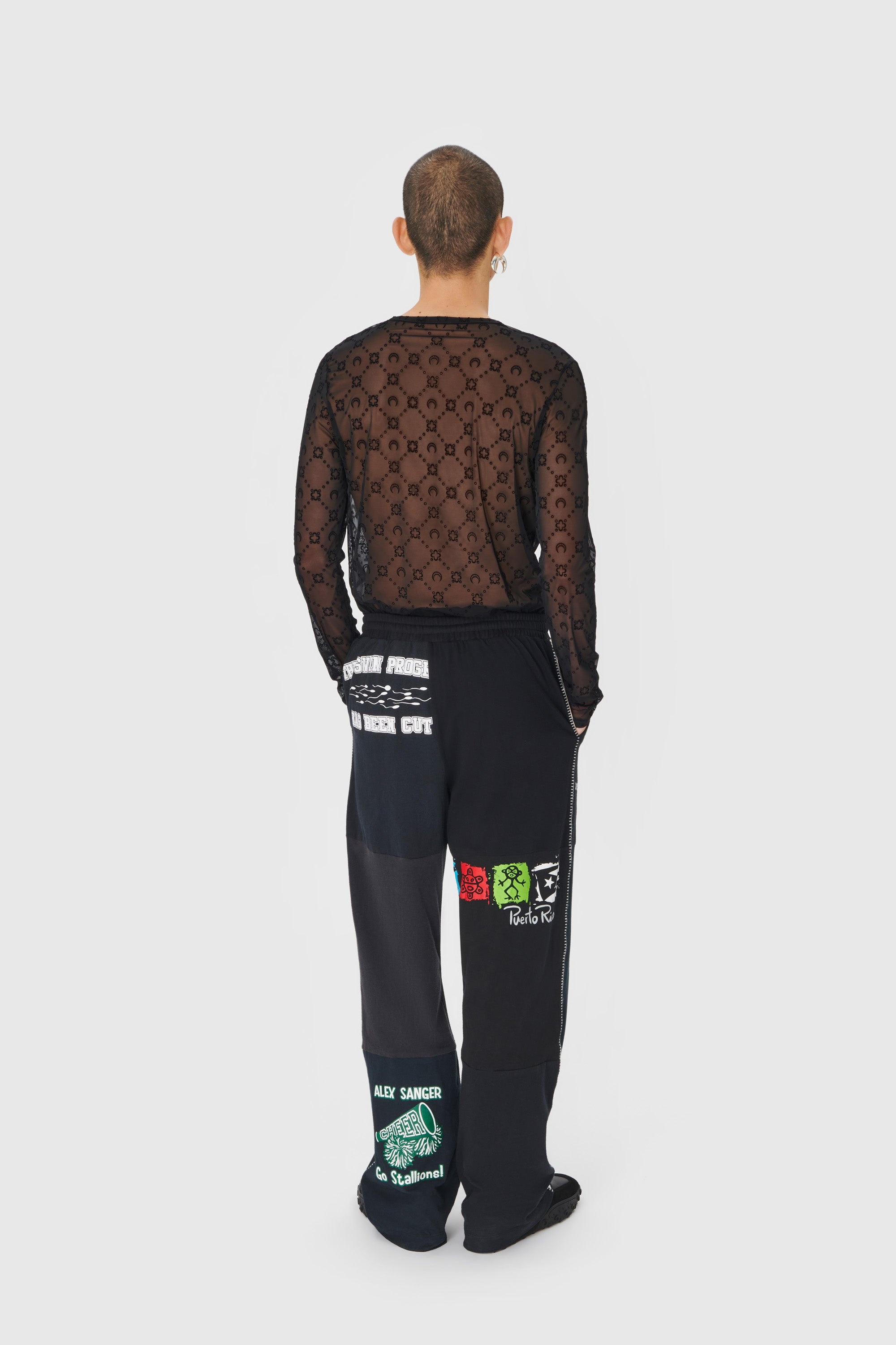Moonogram Flocked Mesh Long Sleeves - 3