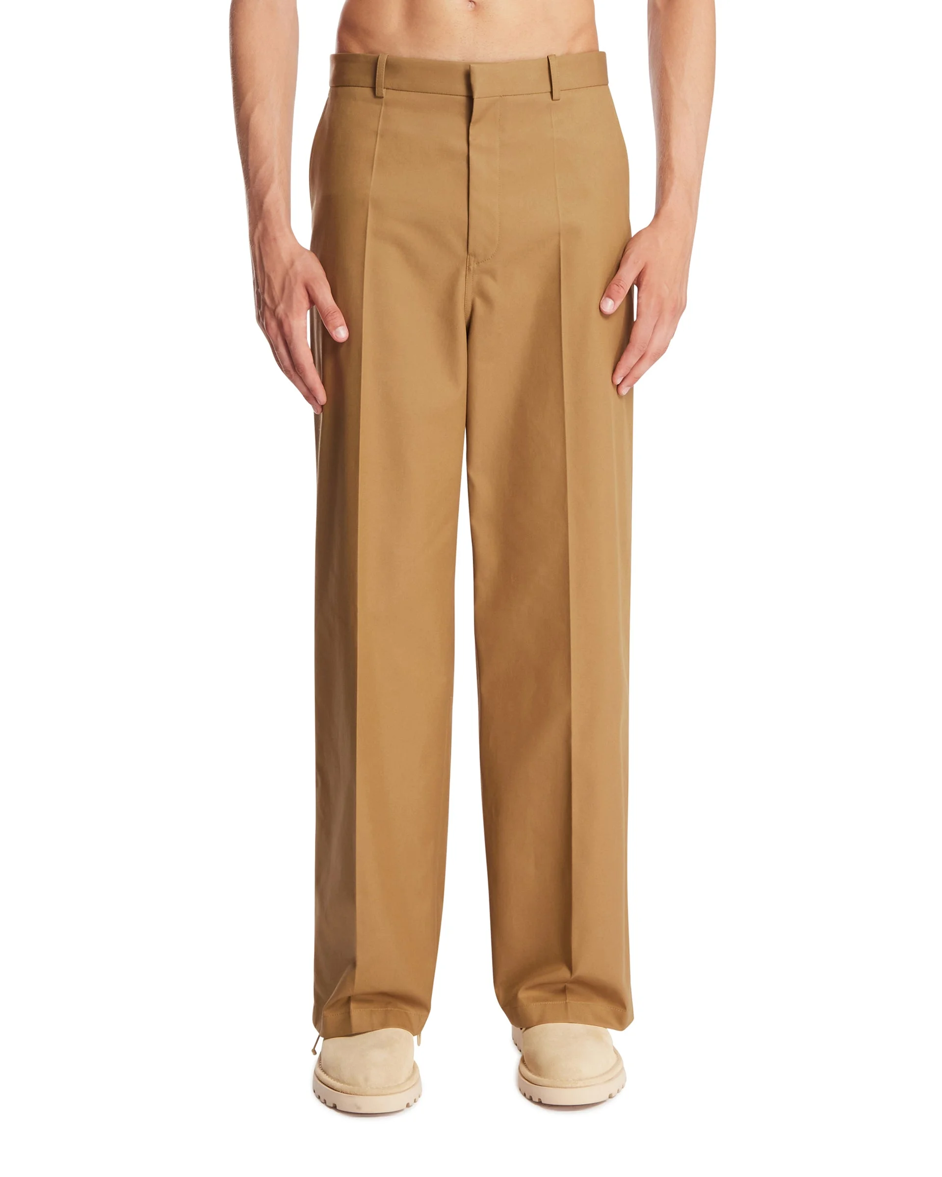 Beige Cotton Trousers - 1