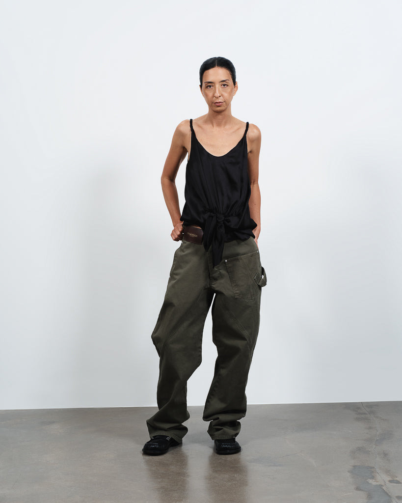 KNOTTED WAIST CAMI TOP IN BLACK - 6