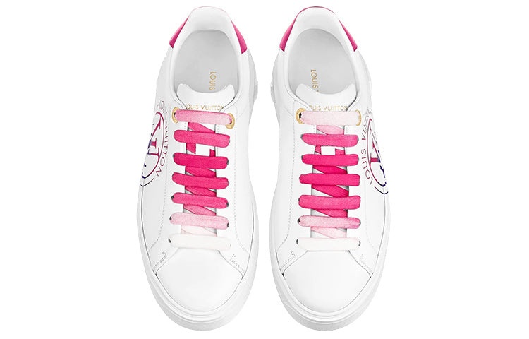 (WMNS) LOUIS VUITTON LV Time Out Sneakers 'White Pink' 1AA1BL - 3