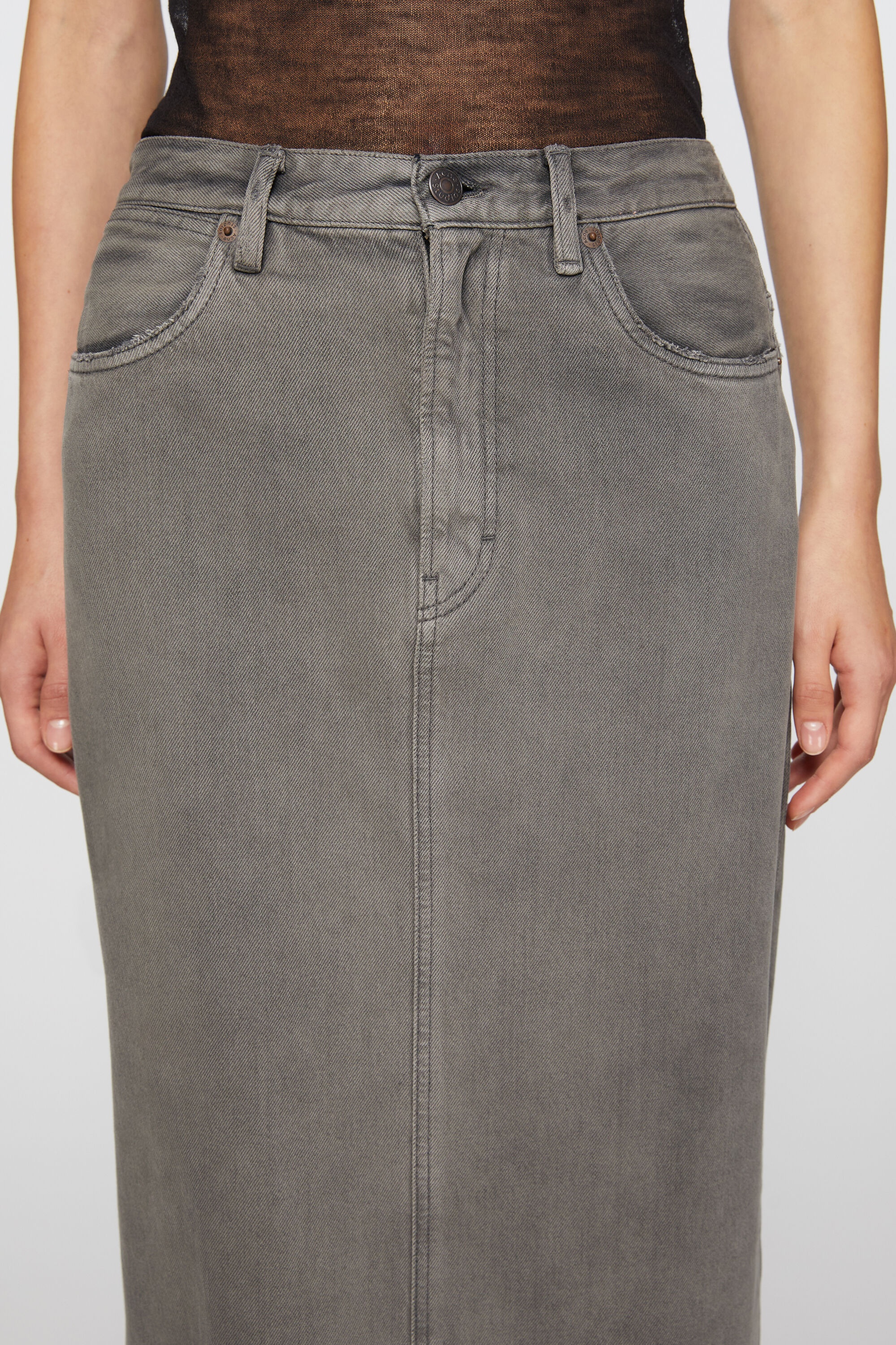 Denim skirt - Anthracite grey - 5