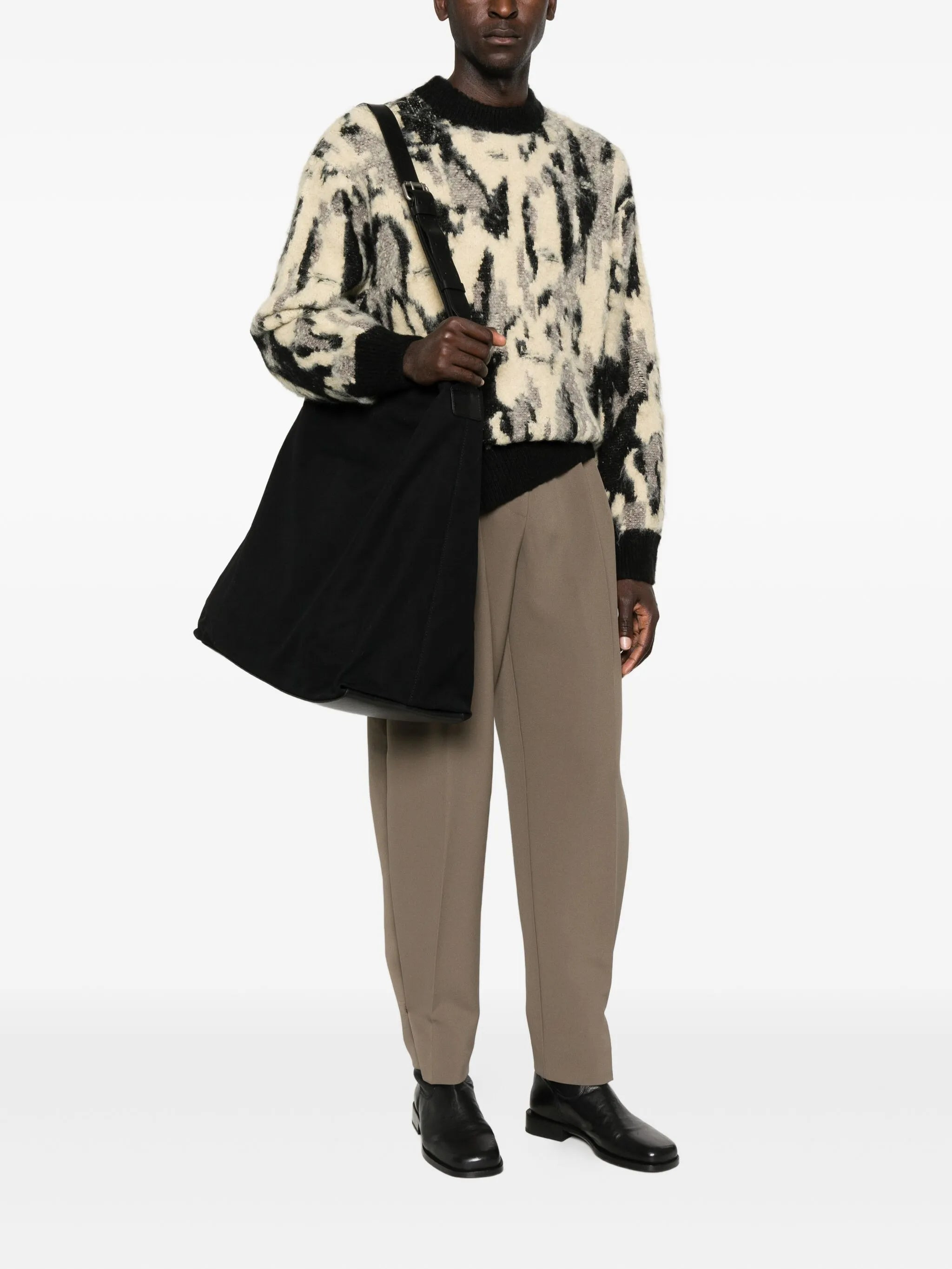 Dries Van Noten Leather-strap Canvas Tote Bag - 4