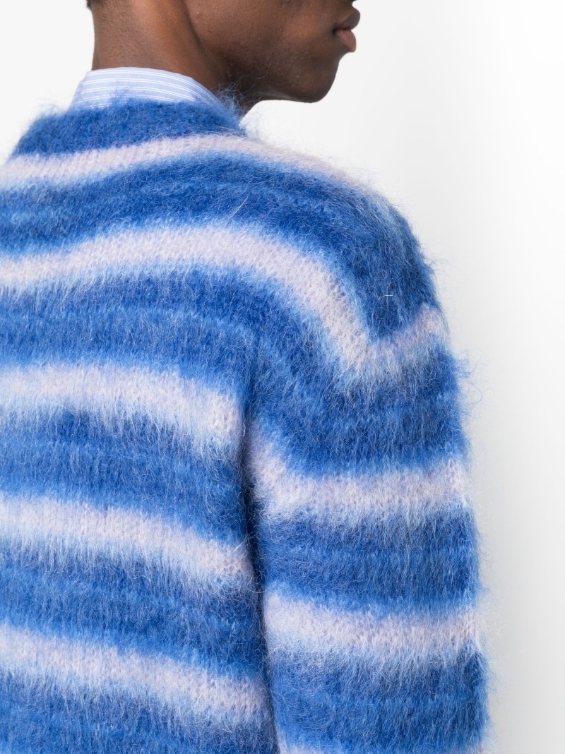 striped mohair-blend jumper - 5