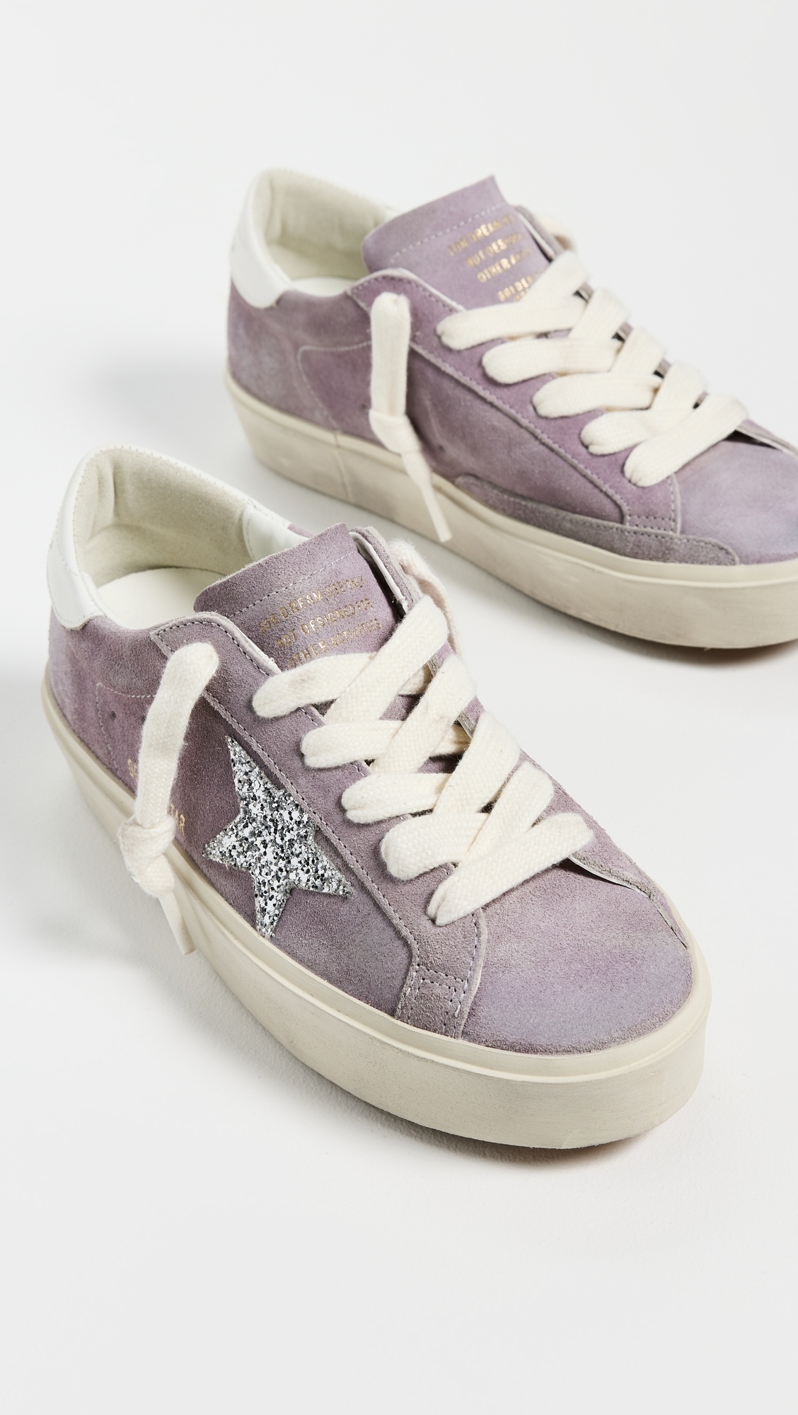 Hi Star Suede Upper and Toe Glitter Star Leather Heels - 4