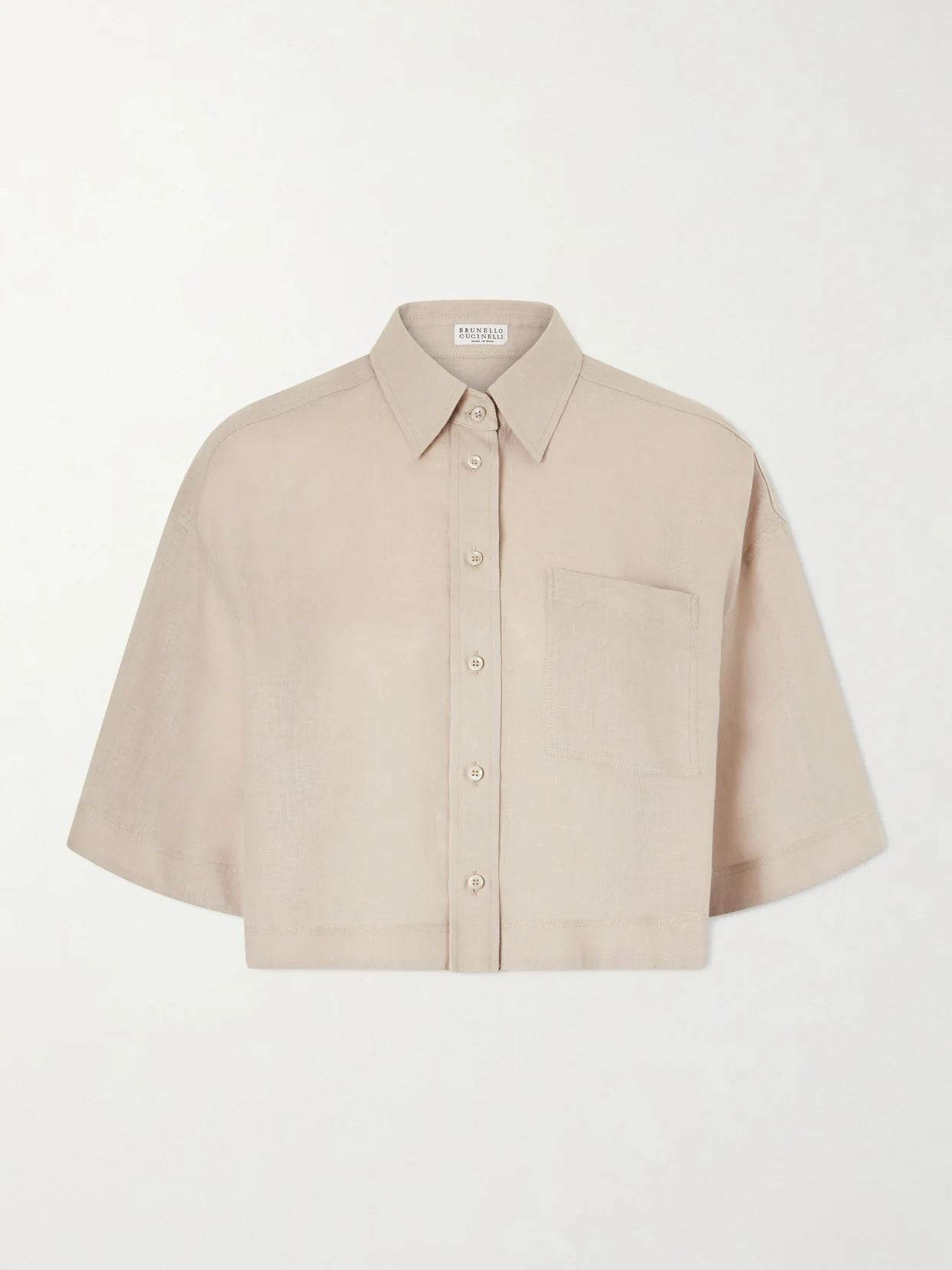 Cropped Cotton Shirt - 1
