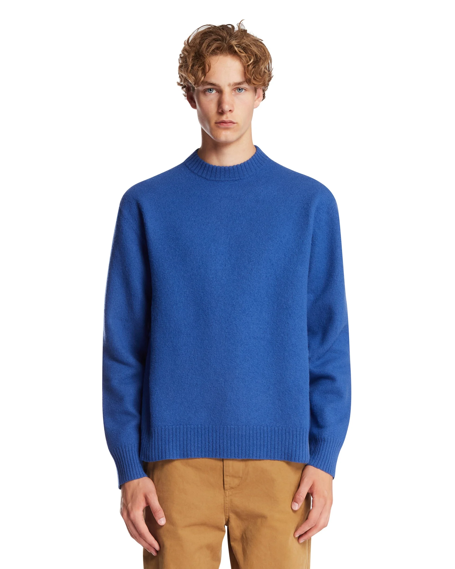 Blue Wool Crewneck Sweater - 1