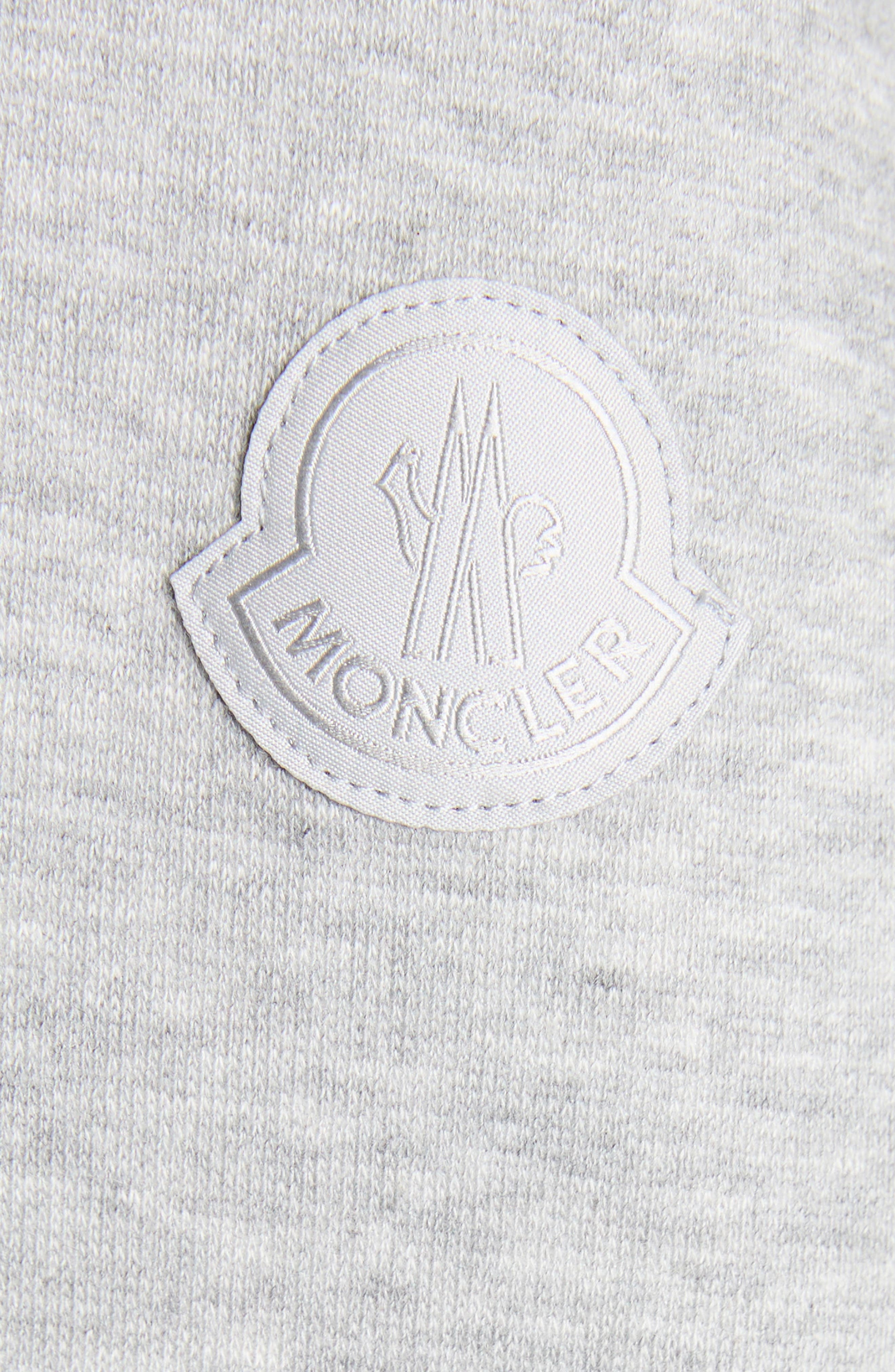 Moncler Long Sleeve Mixed Media Polo Dress in Light Gray Melange at Nordstrom - 5