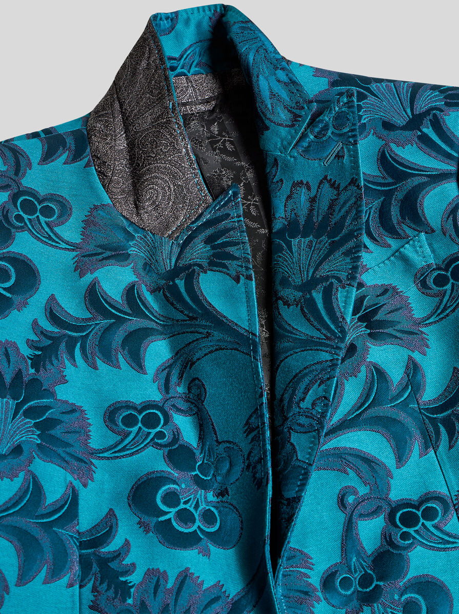 FLORAL LEAFY SINGLE-BREASTED BLAZER - 7