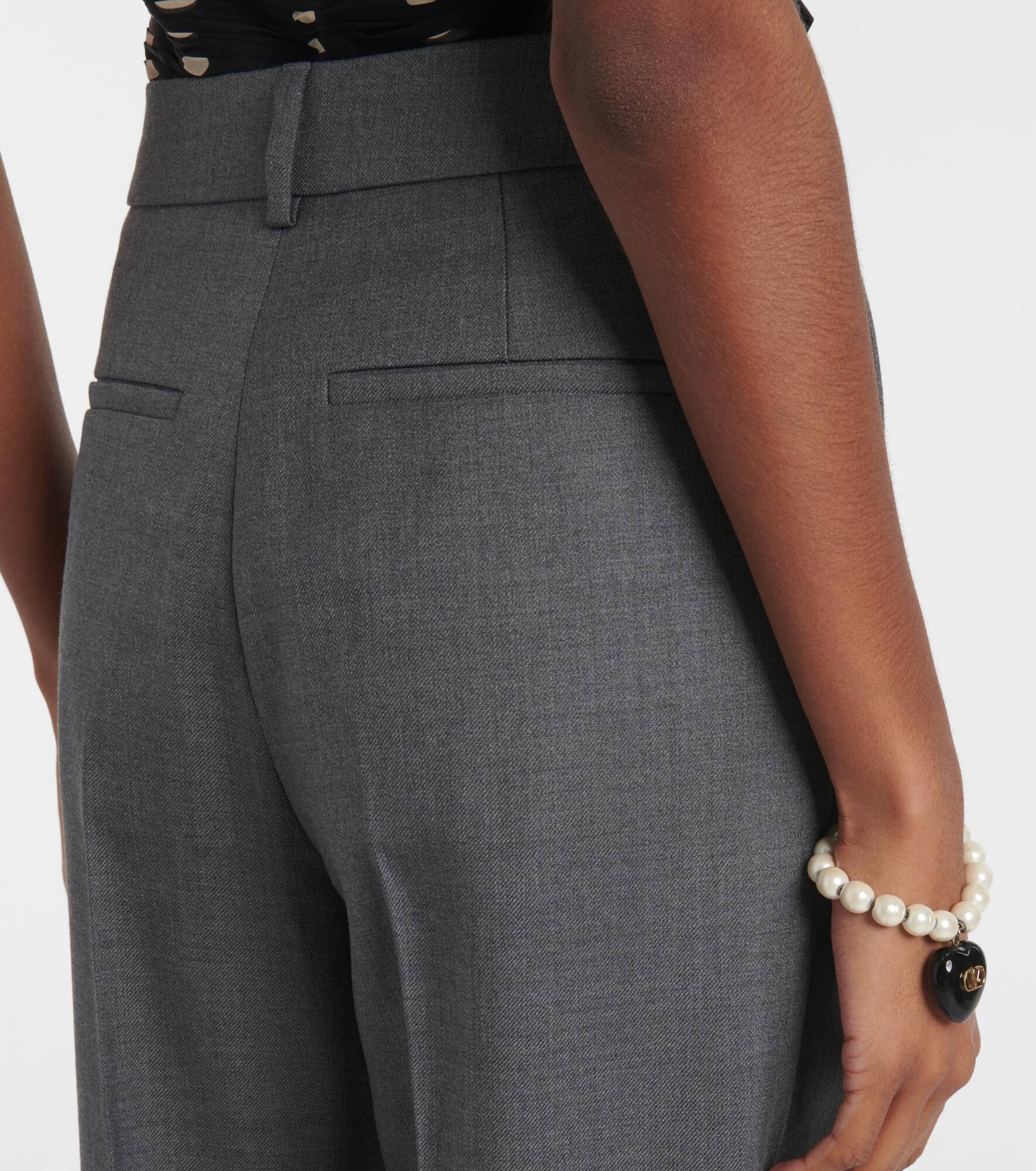 High-rise wool straight pants - 6