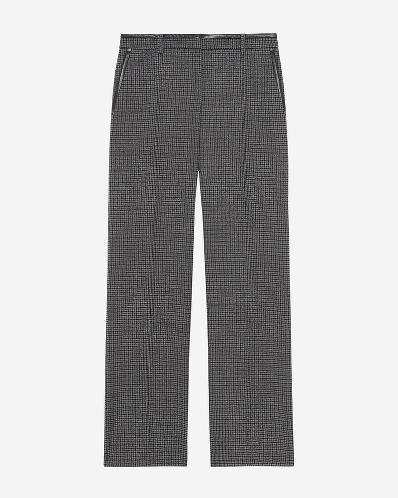 BLACK AND GREY STRAIGHT-LEG TAILORED PANTS 1