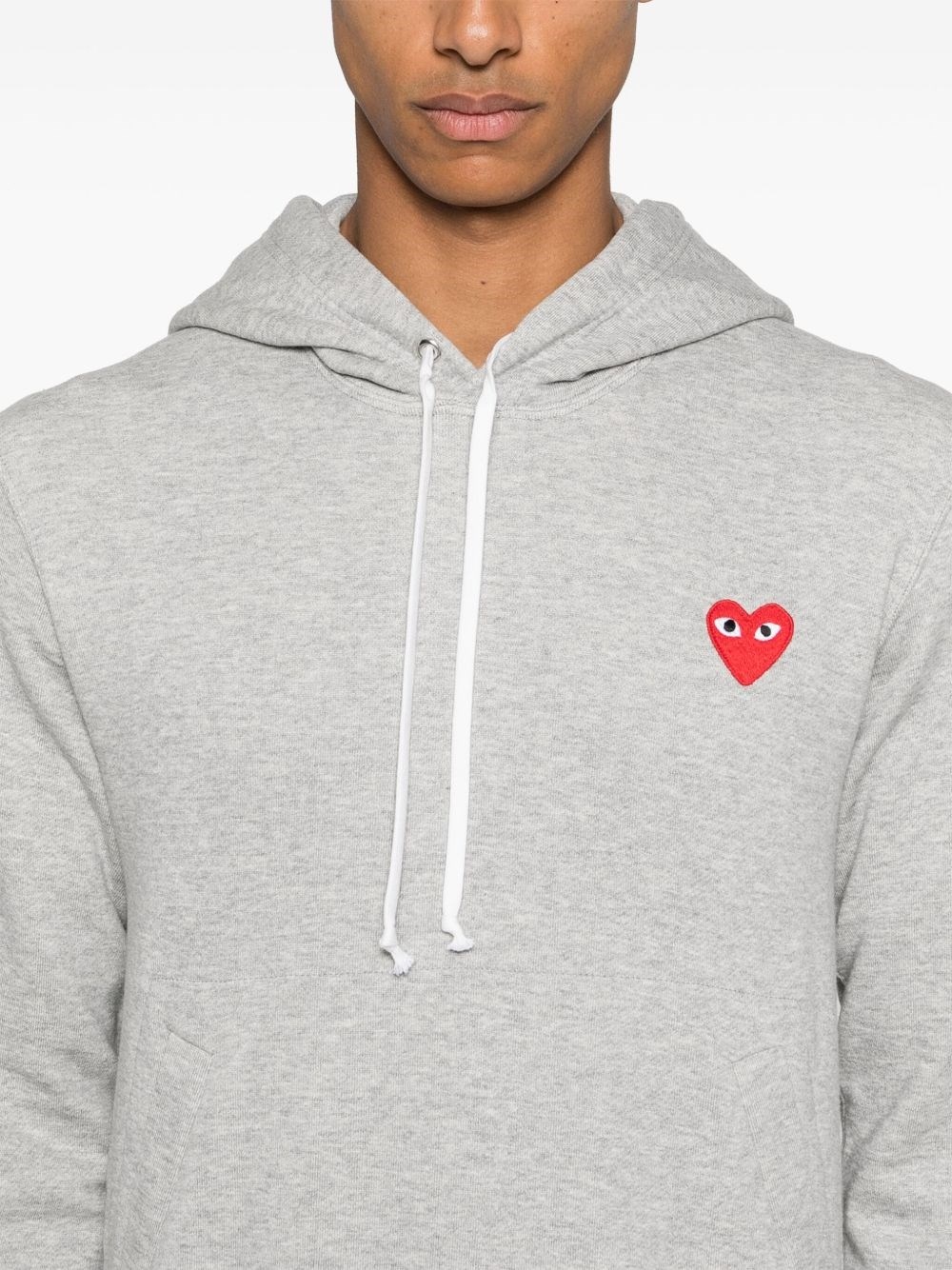 Emblem heart cotton hoodie - 4