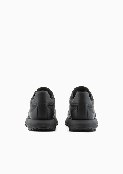 EMPORIO ARMANI ASV recycled nylon sneakers with regenerated Saffiano details outlook