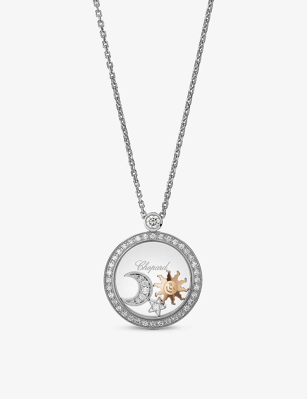 Happy Diamonds Icons 18ct white-gold and 0.47ct diamond pendant necklace - 1