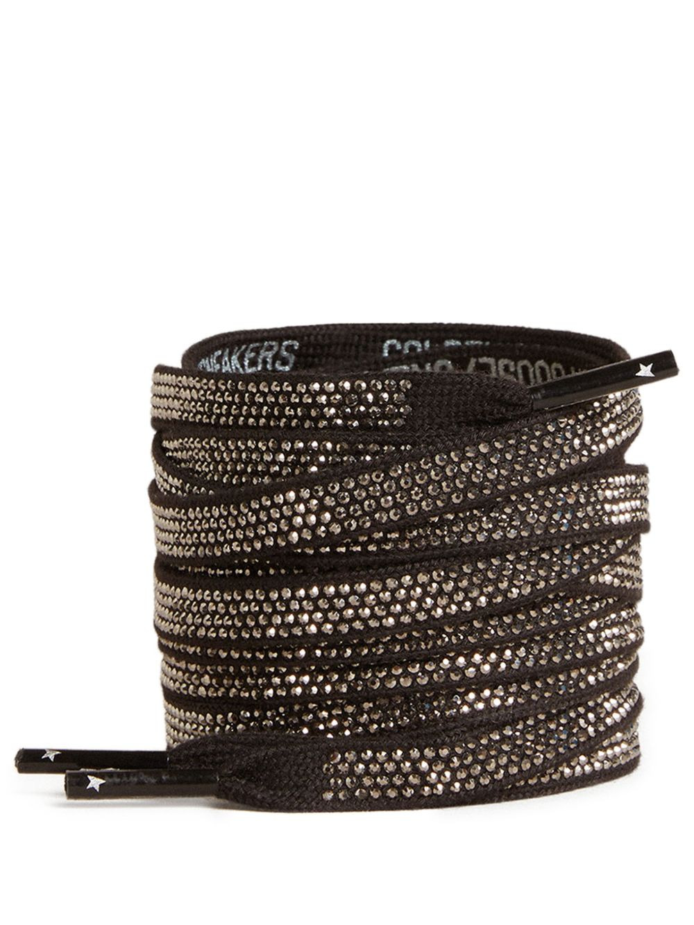 strass-embellished cotton shoe laces - 1