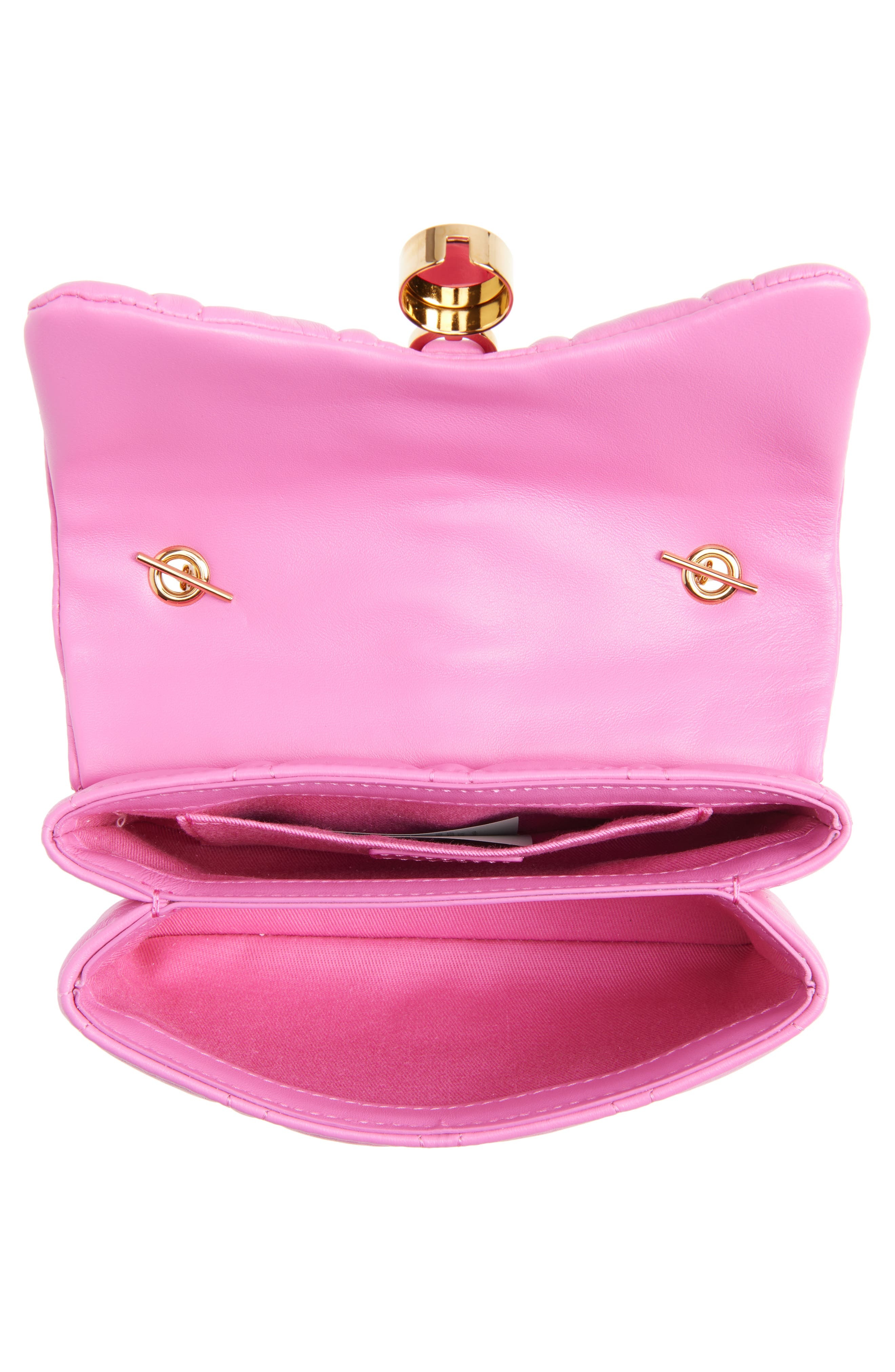 Versace Mini Kleio Quilted Leather Shoulder Bag in Dragon Fruit Gold at Nordstrom - 5