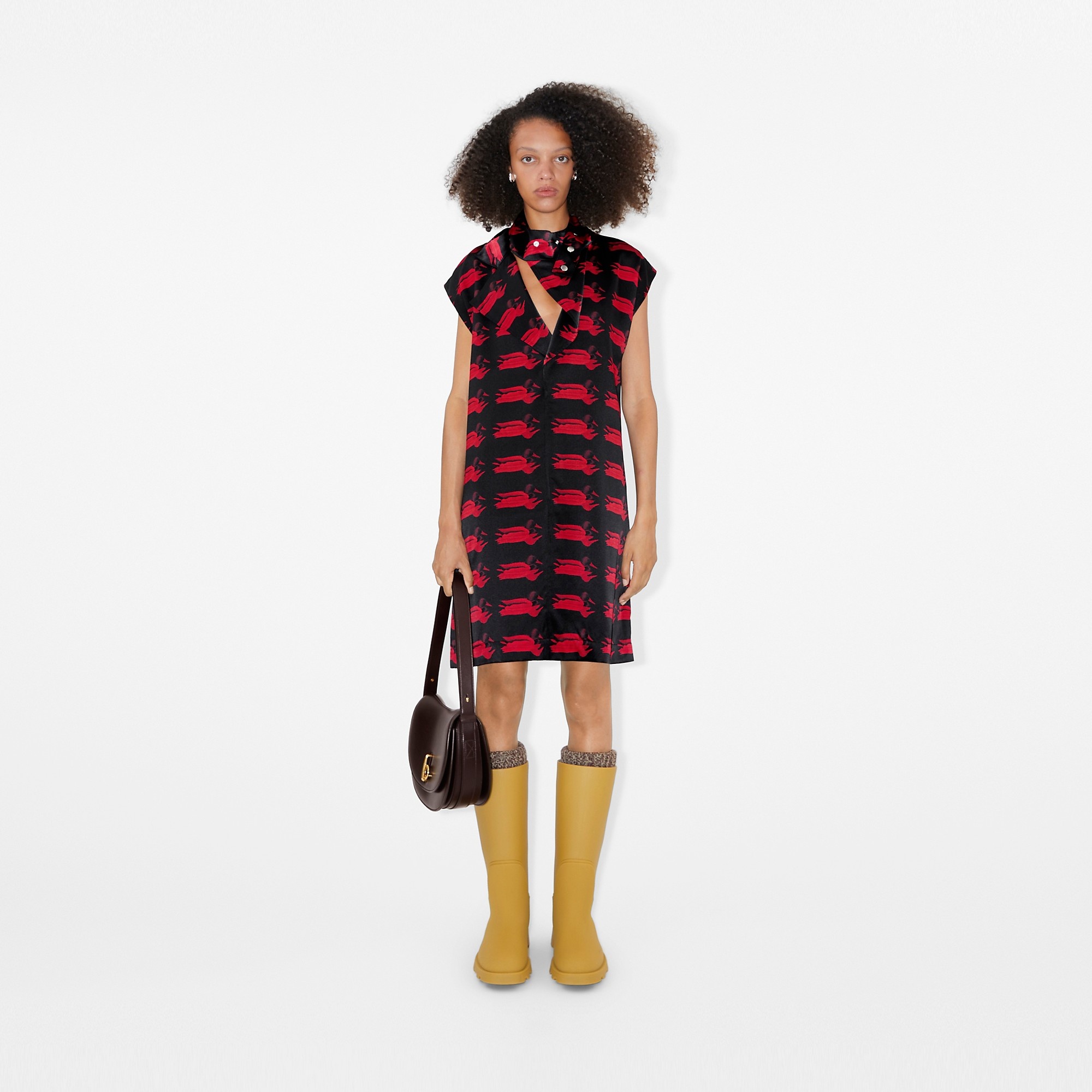 Duck Print Silk Dress - 2