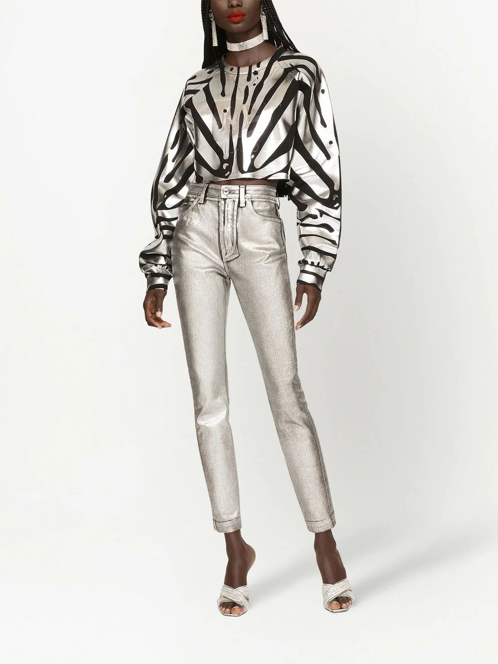Audrey metallic-effect skinny jeans - 3