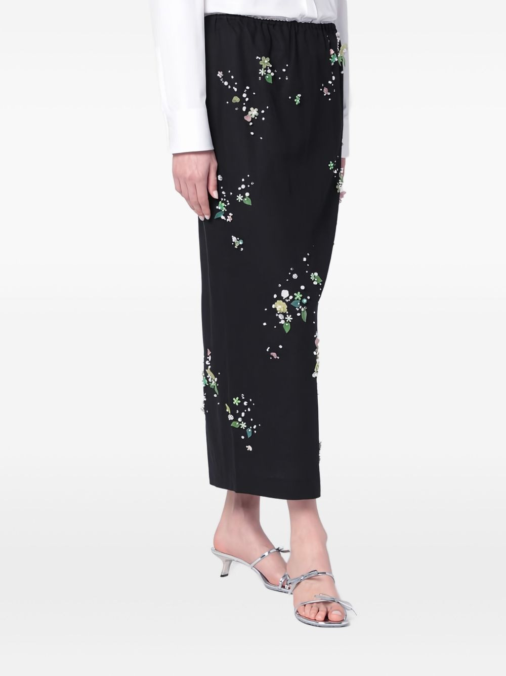 floral-embellished elastic-waist skirt - 3