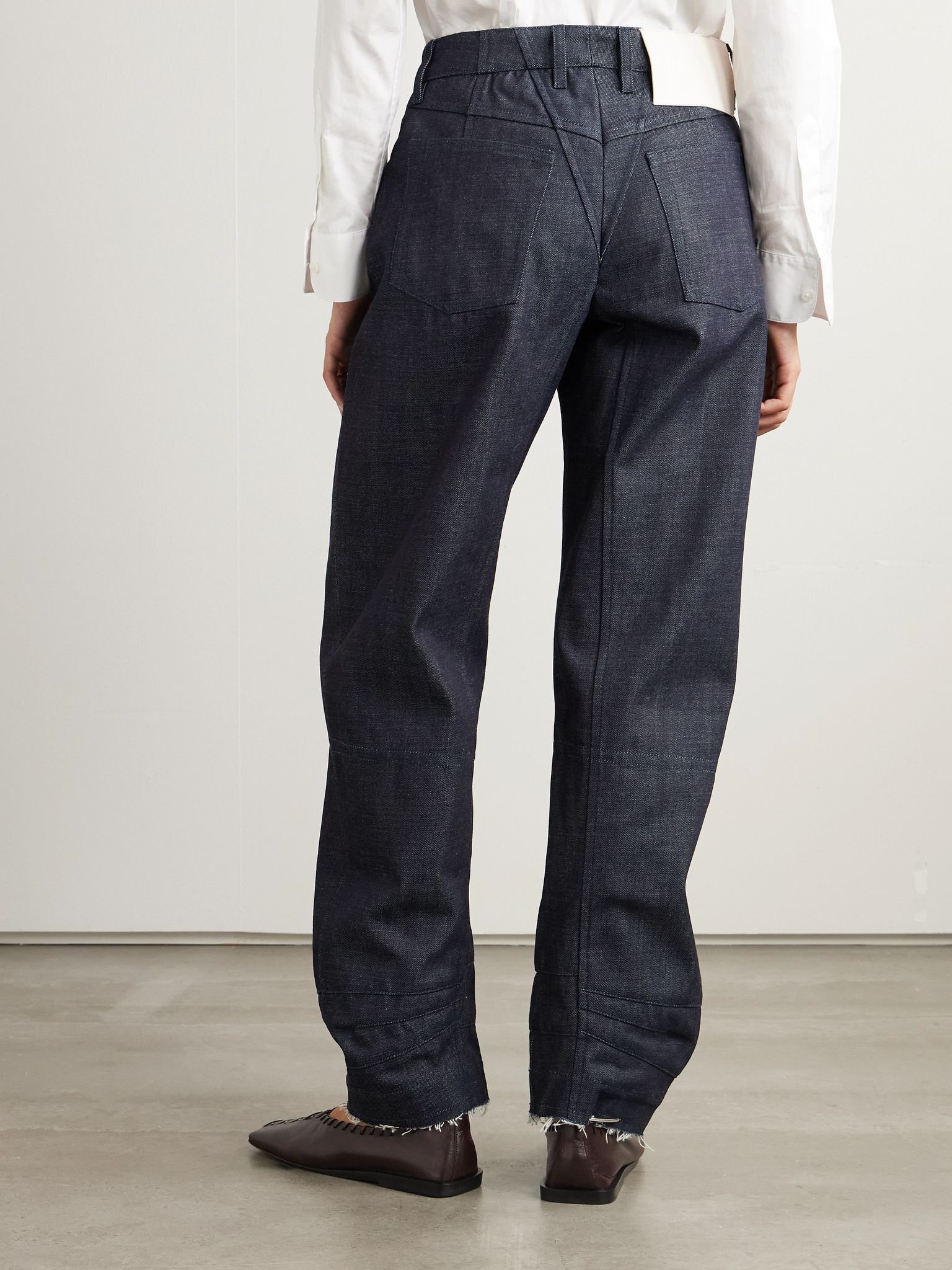 Mid-rise barrel-leg jeans Dark denim - 4
