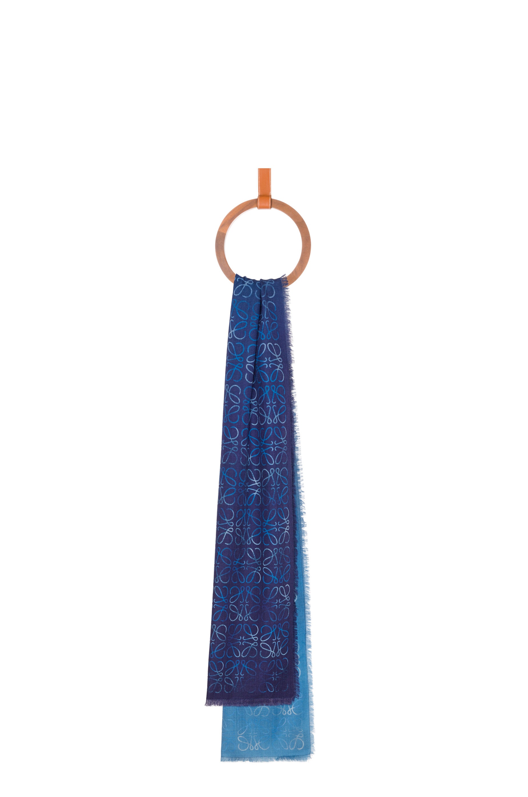 Cyanotype scarf in wool, silk and cashmere - 1