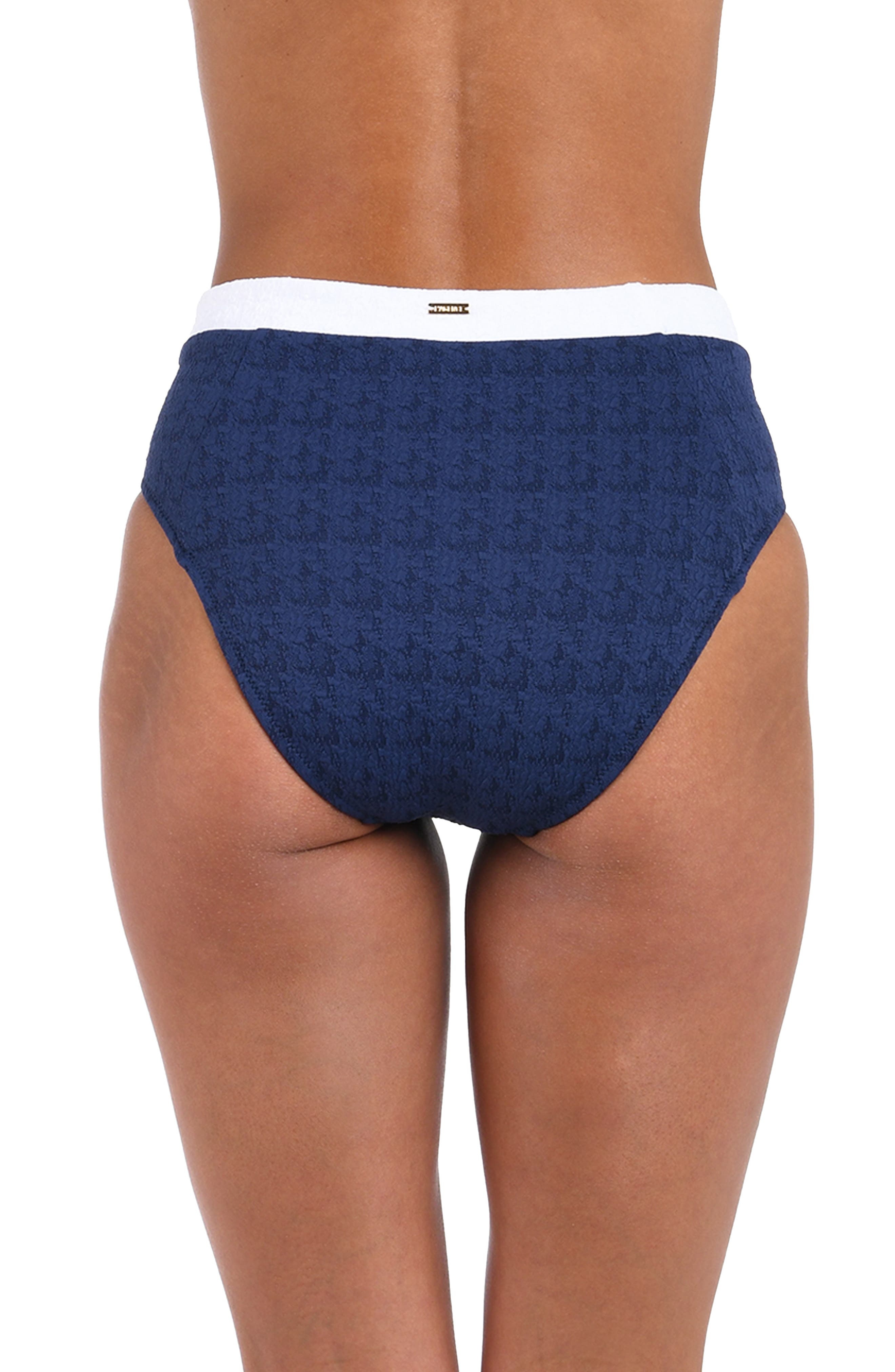L'AGENCE Vanessa Colorblock High Waist Bikini Bottoms in Marine at Nordstrom - 2
