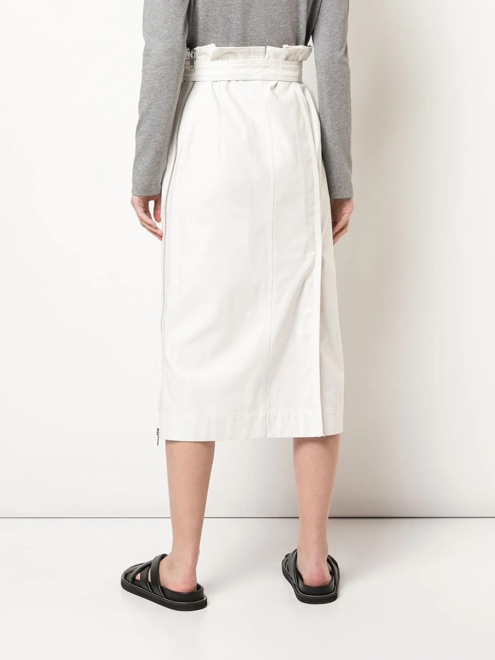 belted denim midi skirt - 4