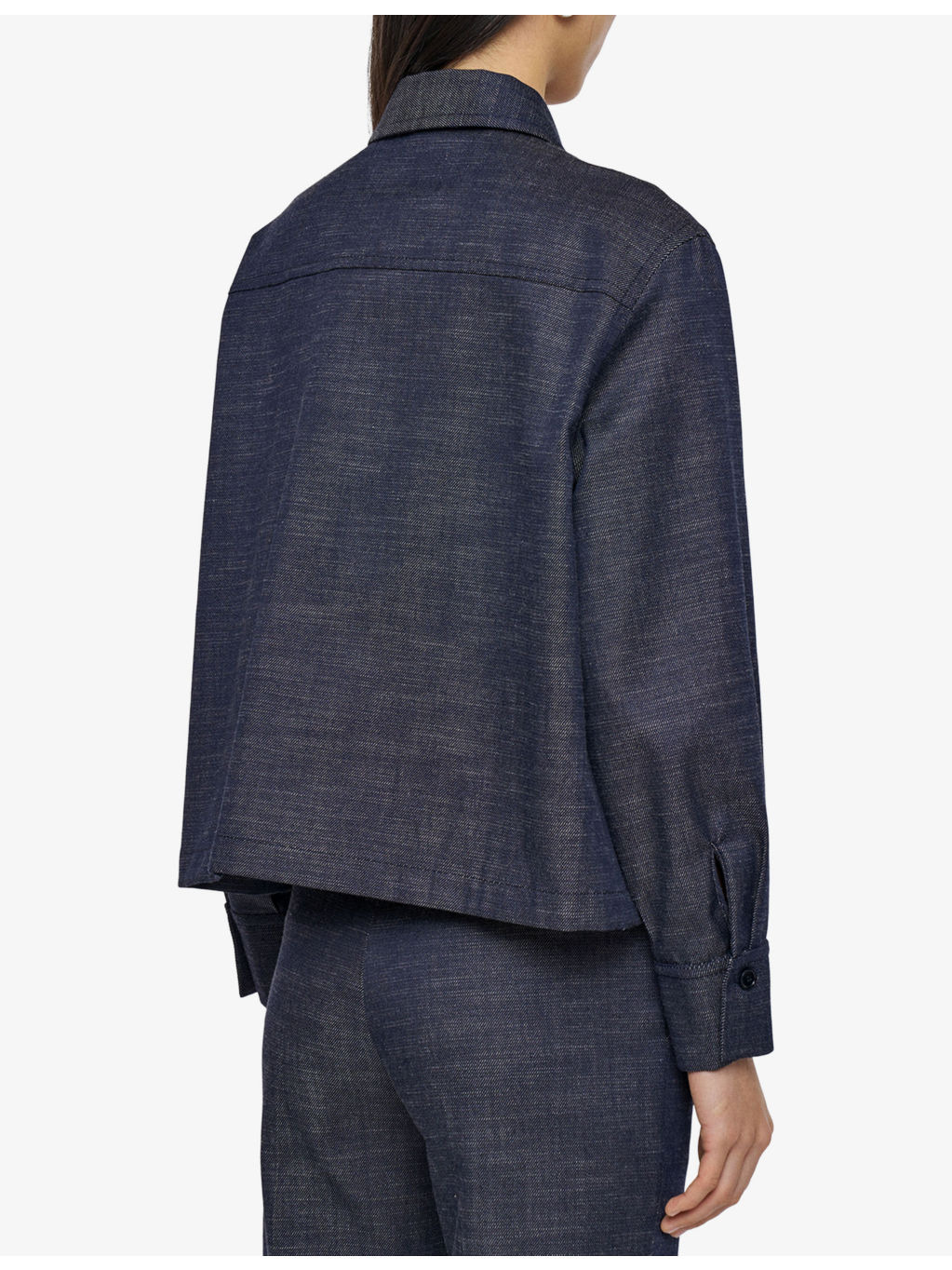 Satia Boxy-Fit Wool-Blend Denim Jacket - 4