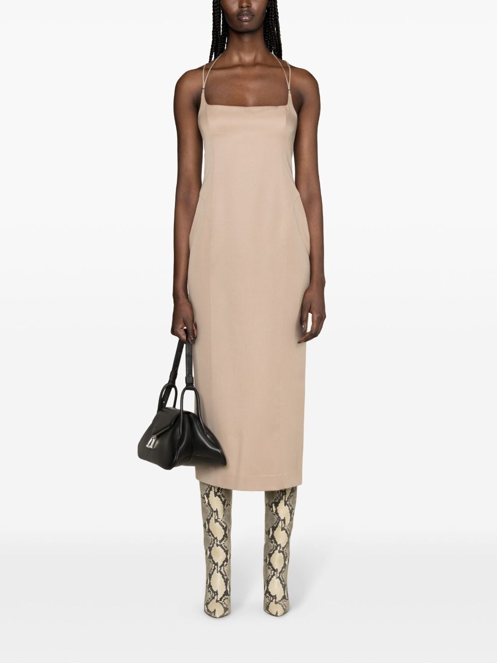 gabardine midi dress - 2