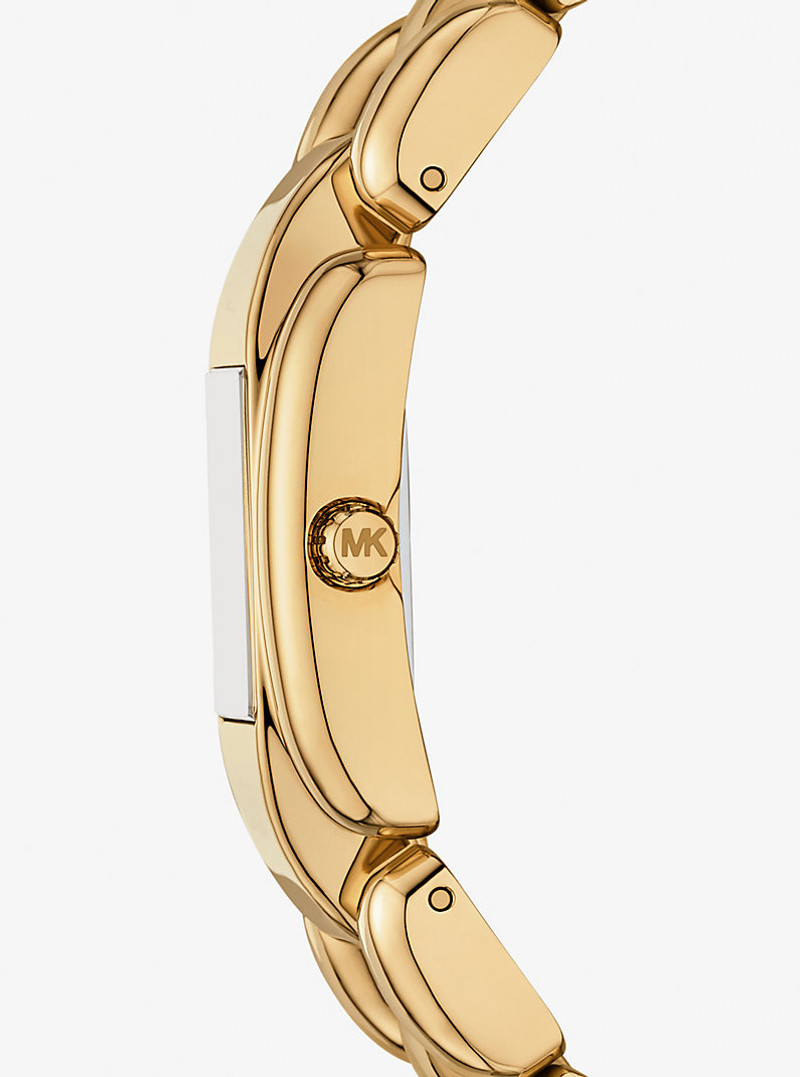 MICHAEL KORS Mini Hally Pavé Gold-Tone Watch outlook